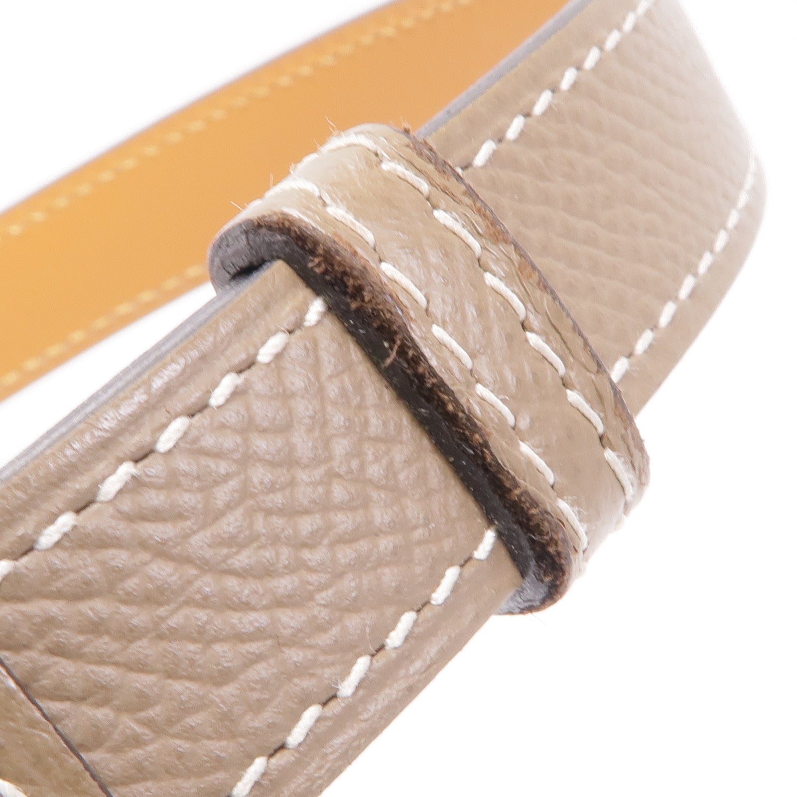 HERMES Epsom皮革Kelly Belt金扣皮帶18 Etoupe