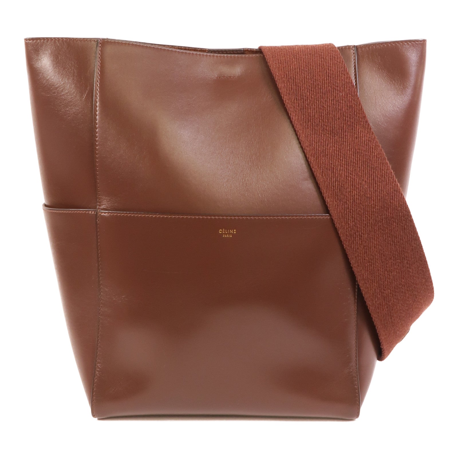 CELINE 牛皮皮革Sangle Bucket Large肩背袋