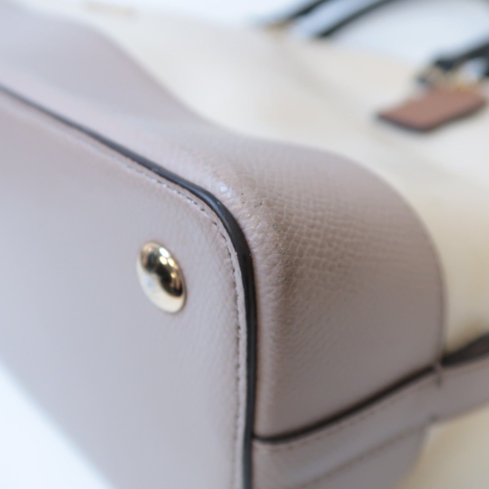 COACH 【激減優惠】牛皮皮革2 Ways Shoulder Bag金扣手挽肩背兩用袋黑色/白色
