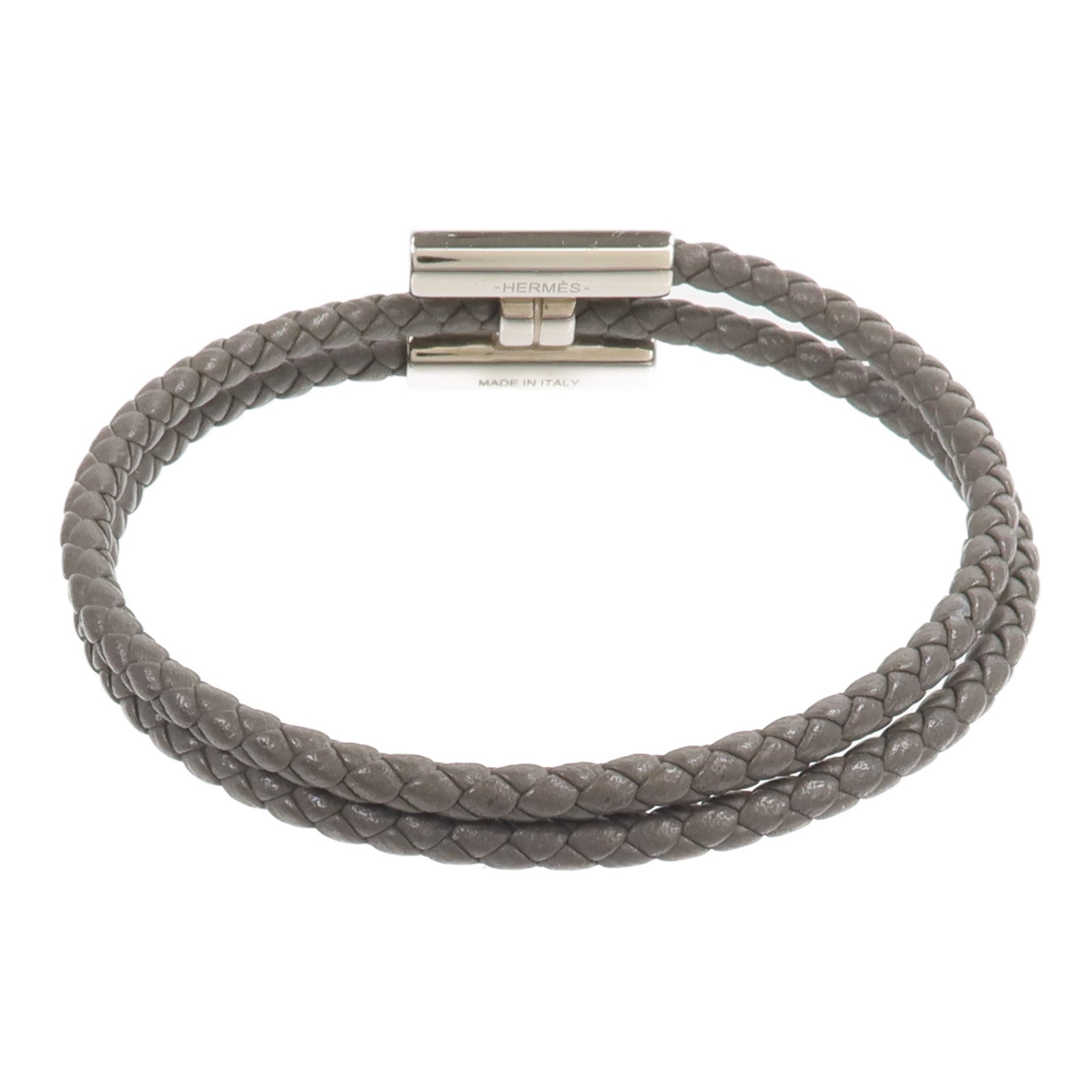 HERMES Swift皮革Tournis Tresse Bracelet手帶
