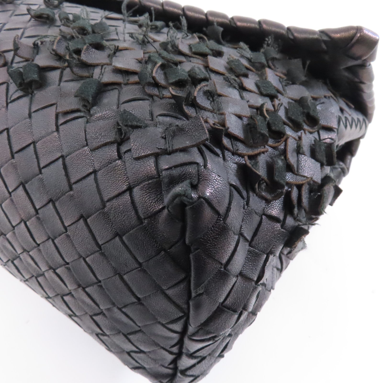 BOTTEGA VENETA 織紋皮革Shoulder Bag肩背袋金屬棕色