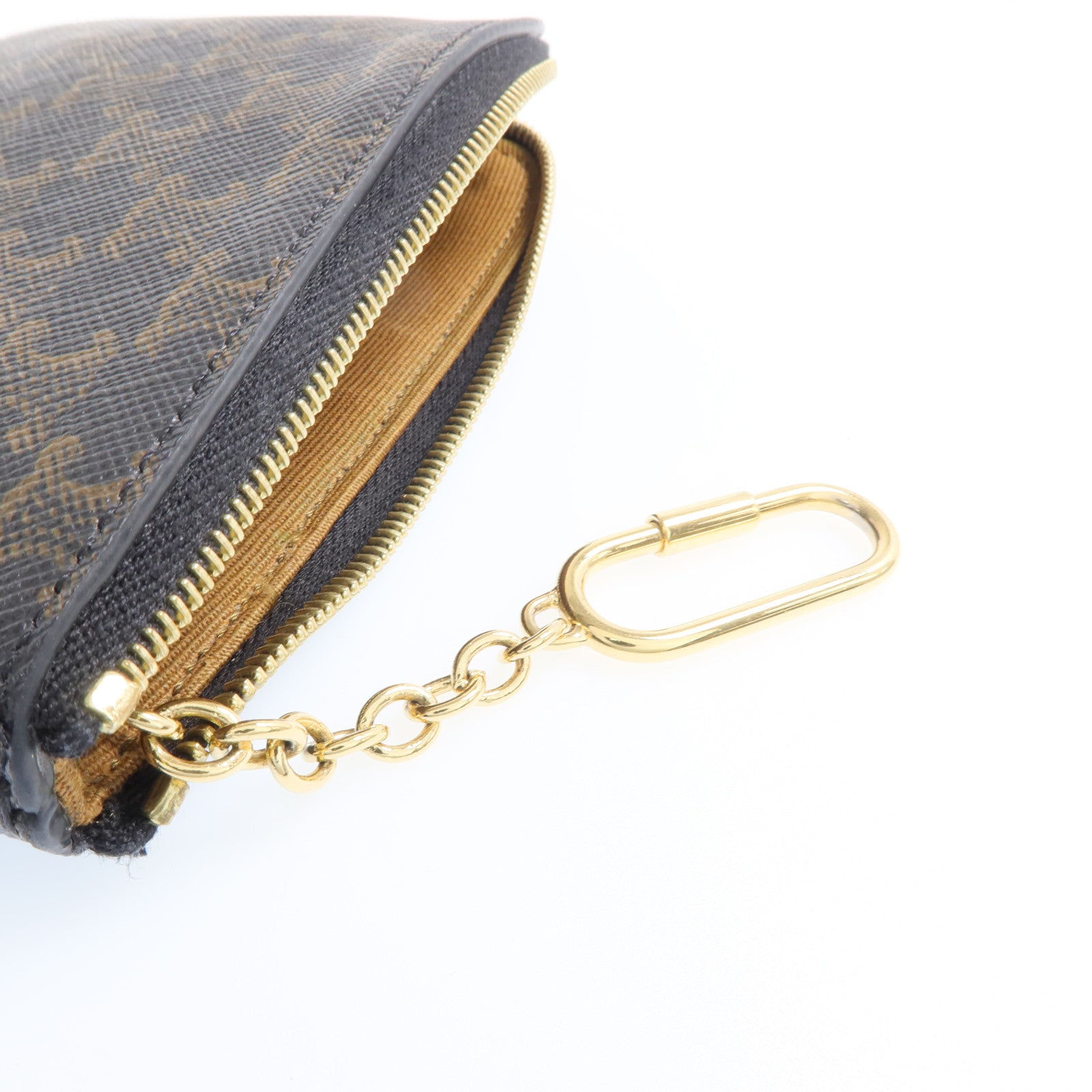 CELINE 【激減優惠】塗層帆布Coin And Card Pouch金扣錢包