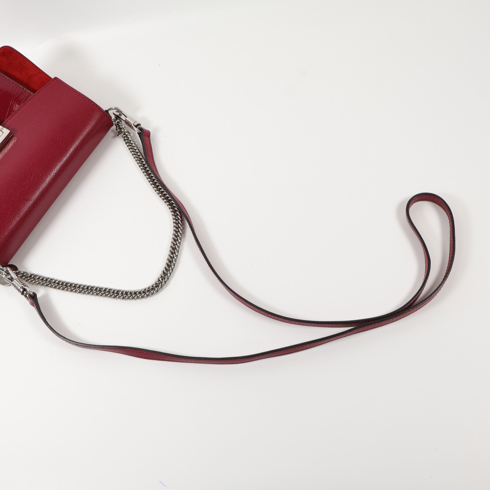 GIVENCHY 牛皮皮革Chain Shoulder銀扣鏈帶肩背袋