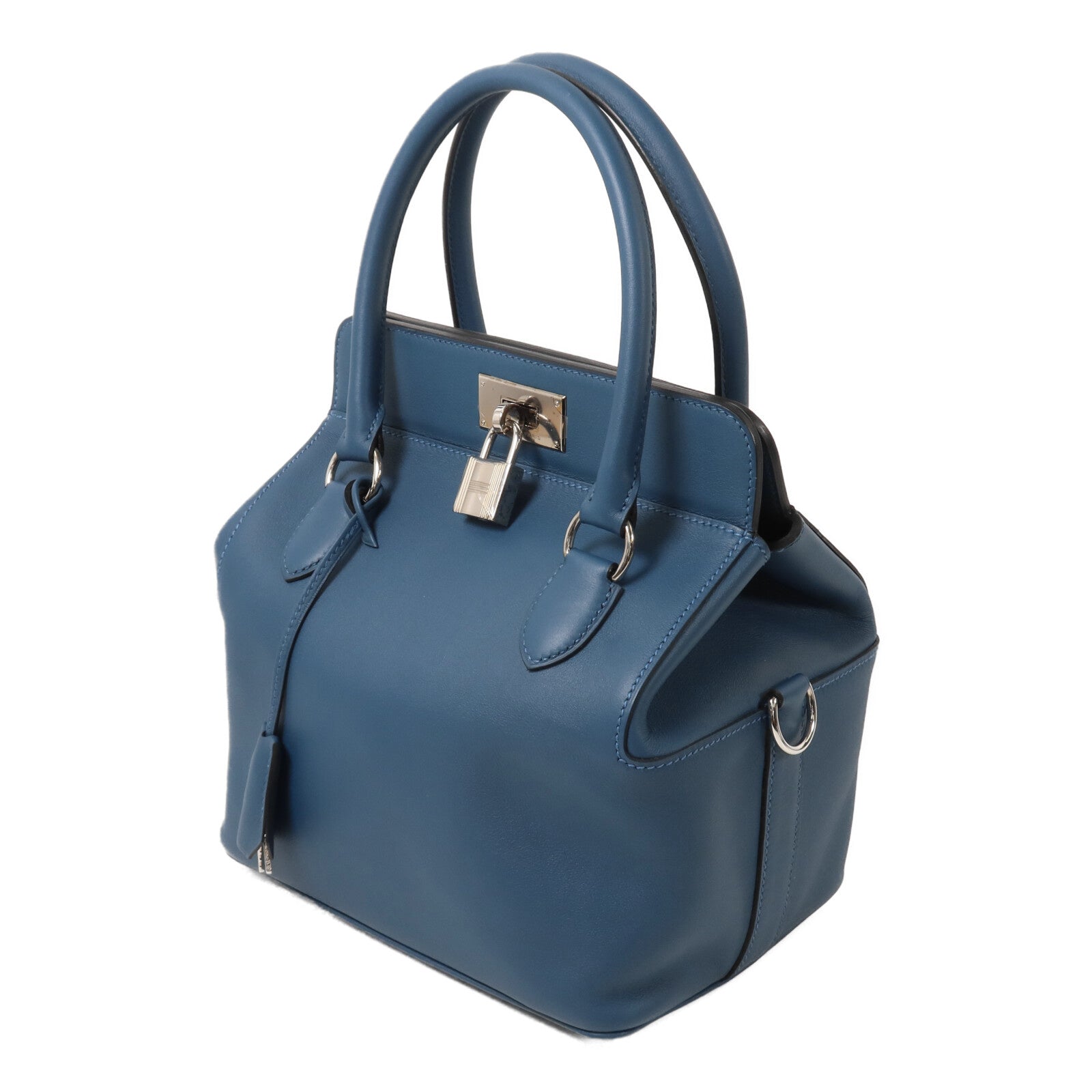 HERMES Swift皮革Tool Box 20手挽肩背兩用袋Bleu Thalassa