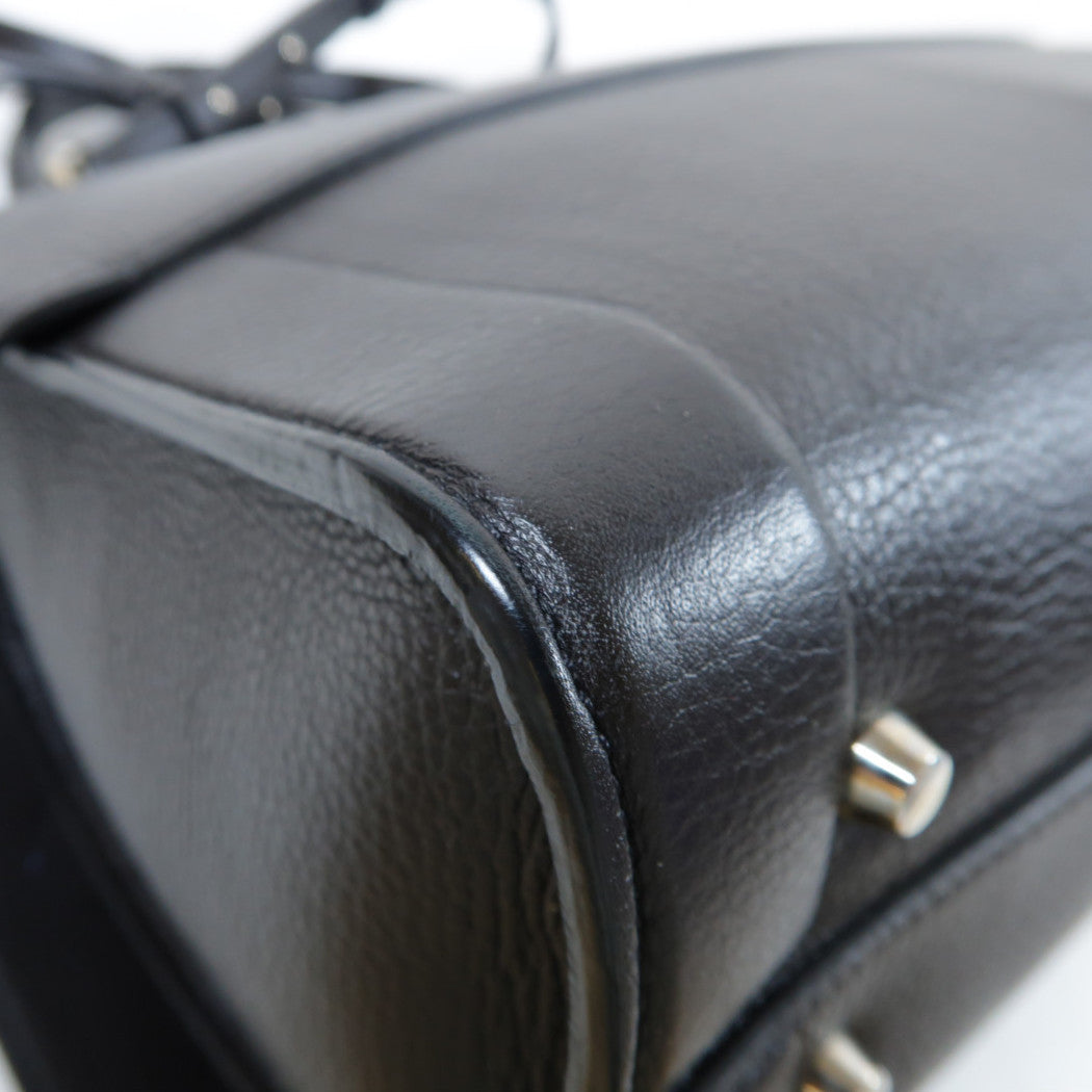 GIVENCHY 【激減優惠】牛皮皮革2 Way Shoulder Bag銀扣手挽肩背兩用袋黑色