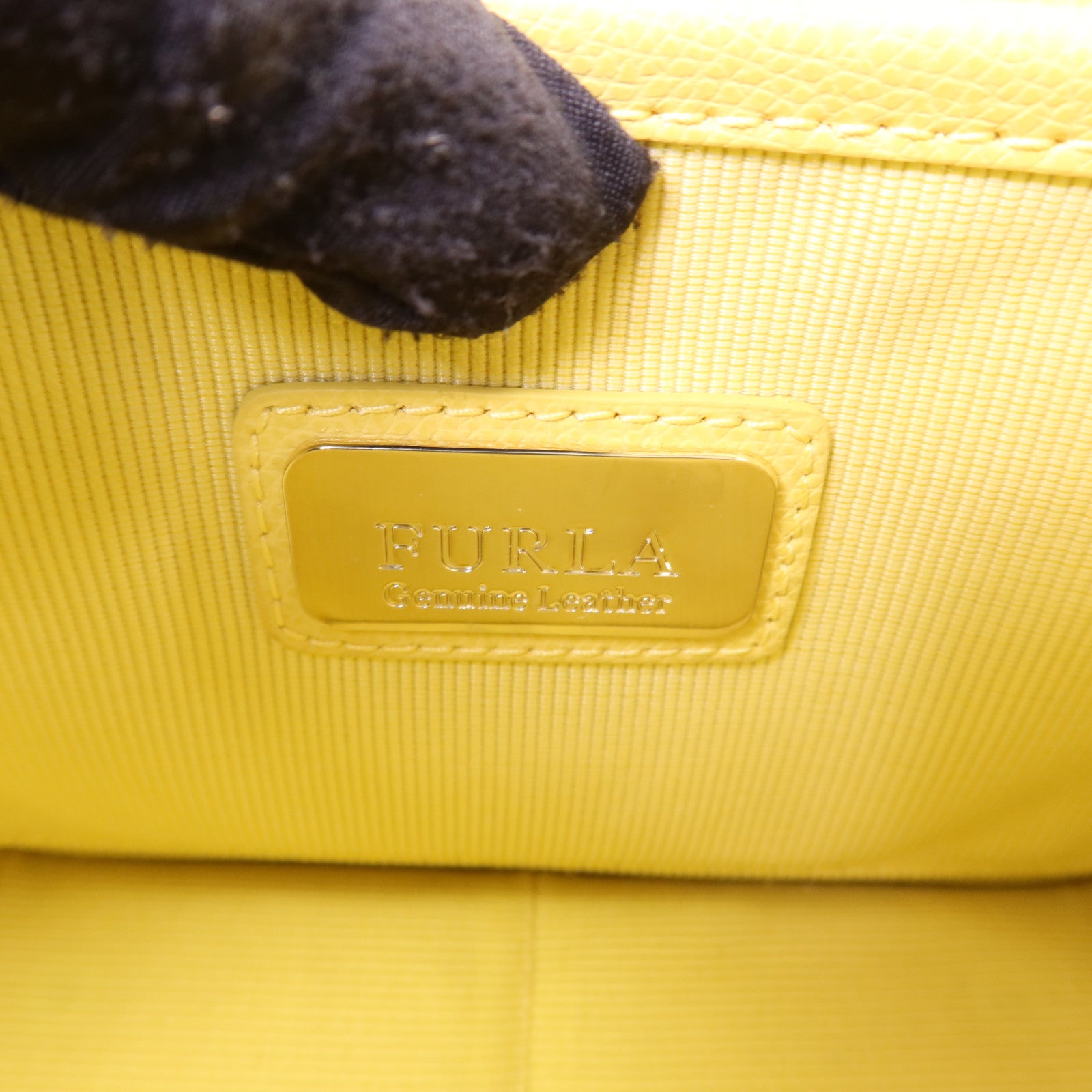 Furla 牛皮皮革Chain Shoulder Bag金扣鏈帶肩背袋