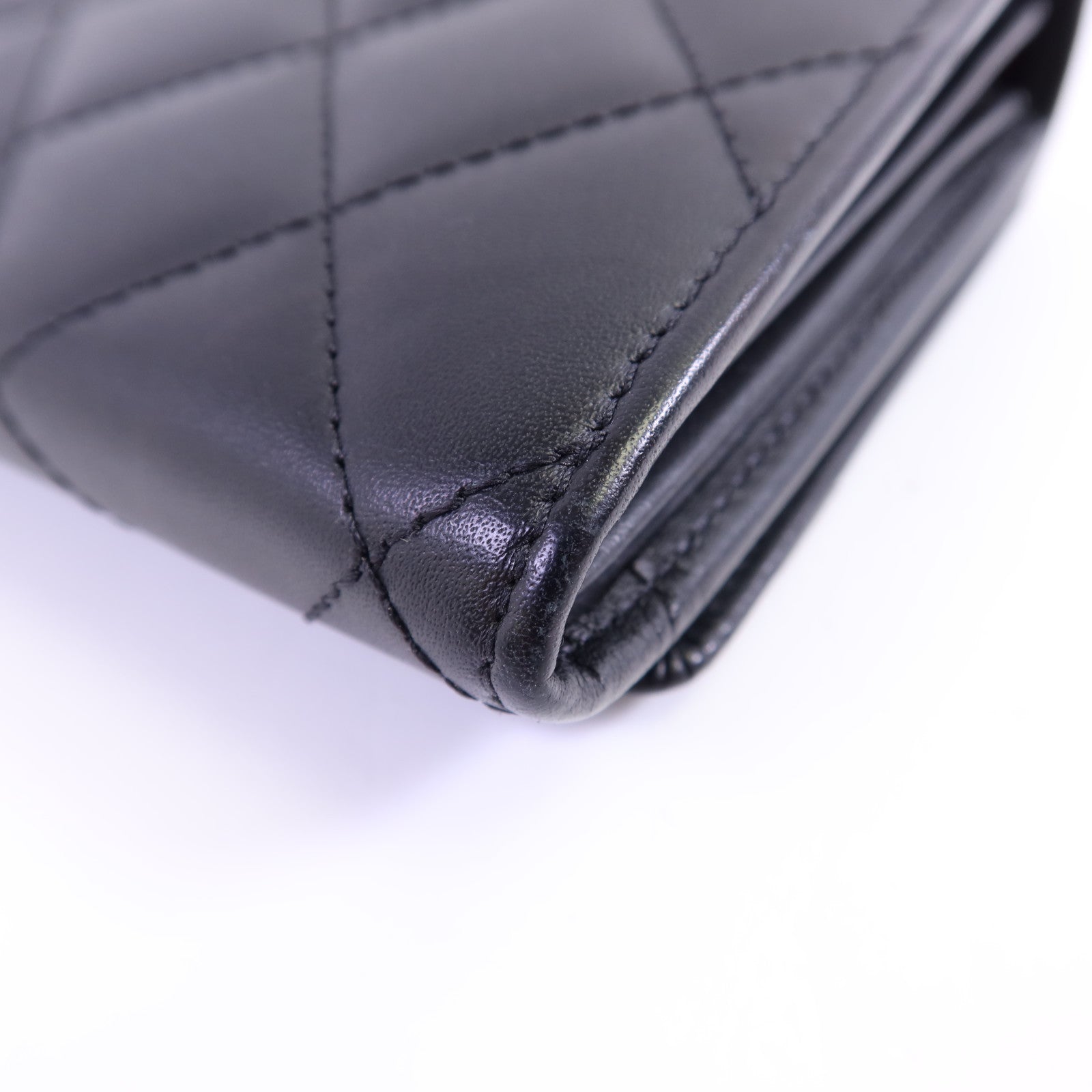 CHANEL 牛皮皮革Cambon Long Wallet銀扣長錢包