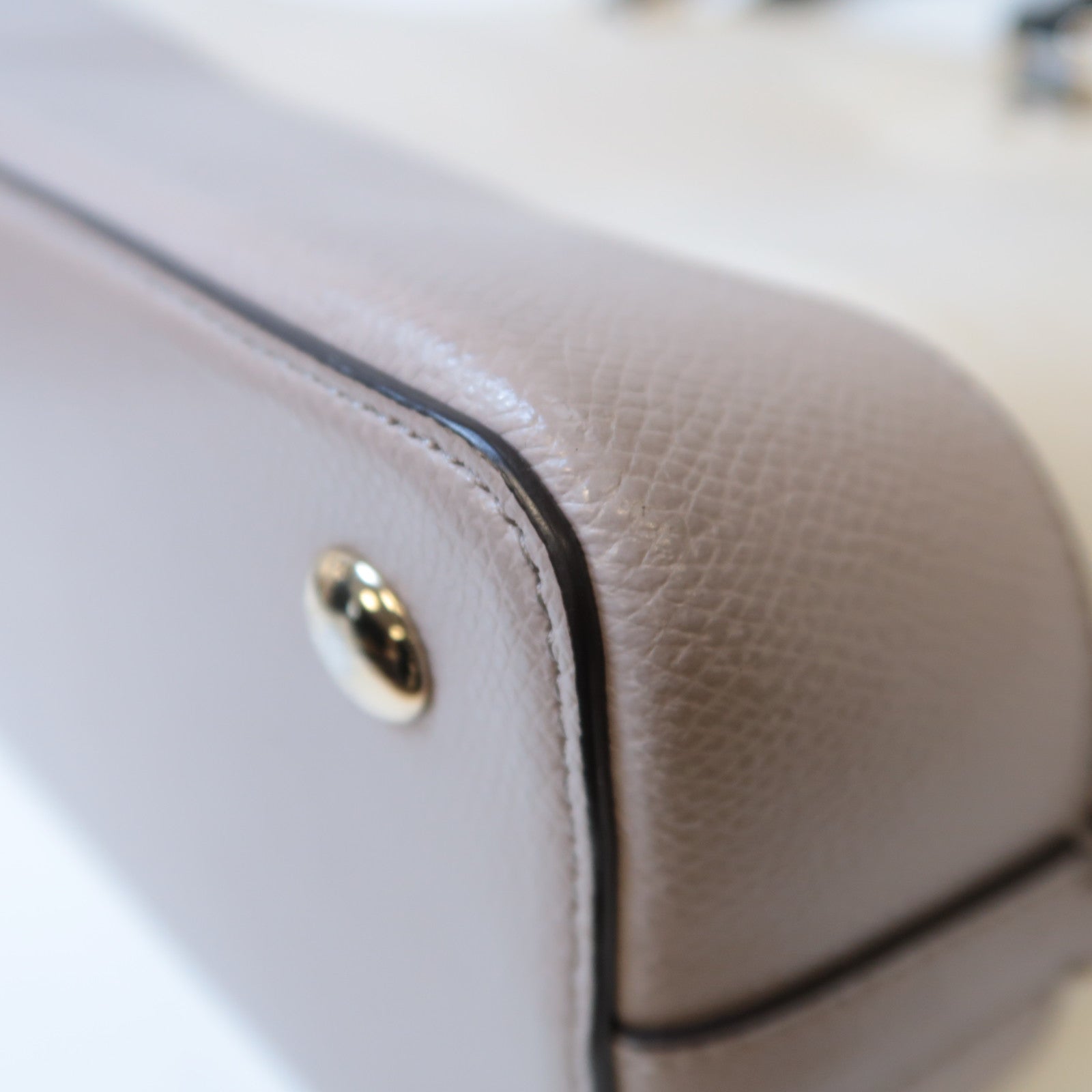 COACH 【激減優惠】牛皮皮革2 Ways Shoulder Bag金扣手挽肩背兩用袋黑色/白色