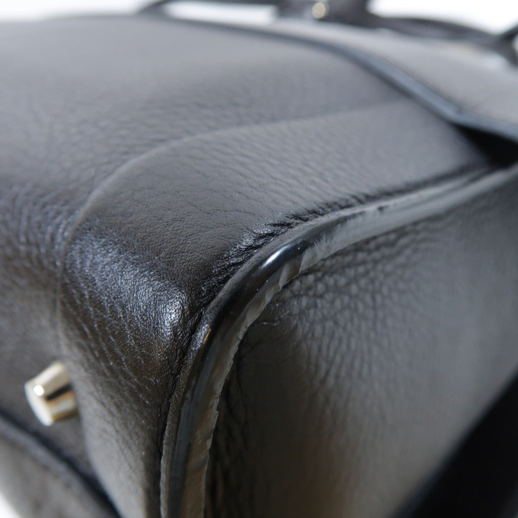 GIVENCHY 【激減優惠】牛皮皮革2 Way Shoulder Bag銀扣手挽肩背兩用袋黑色