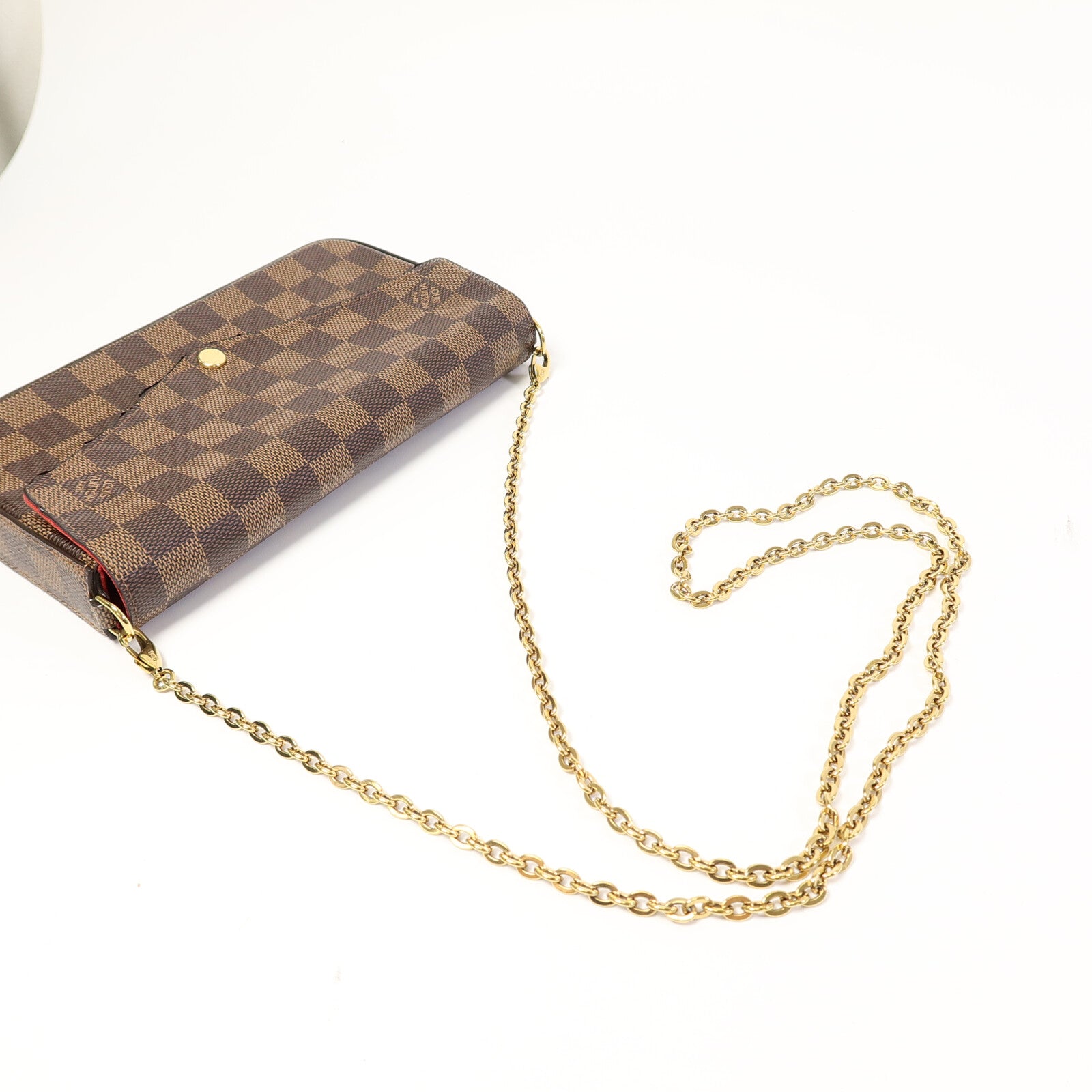 LOUIS VUITTON Damier Felice Pochette鏈帶肩背袋
