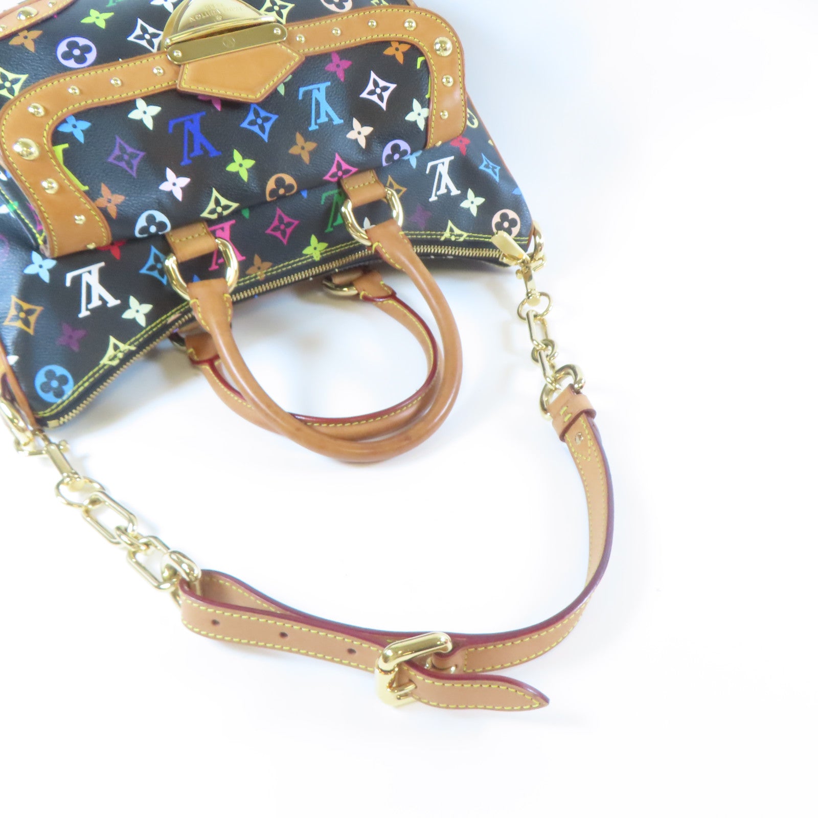LOUIS VUITTON 【激減優惠】Monogram Multicolore Rita金扣手挽肩背兩用袋黑色/多色