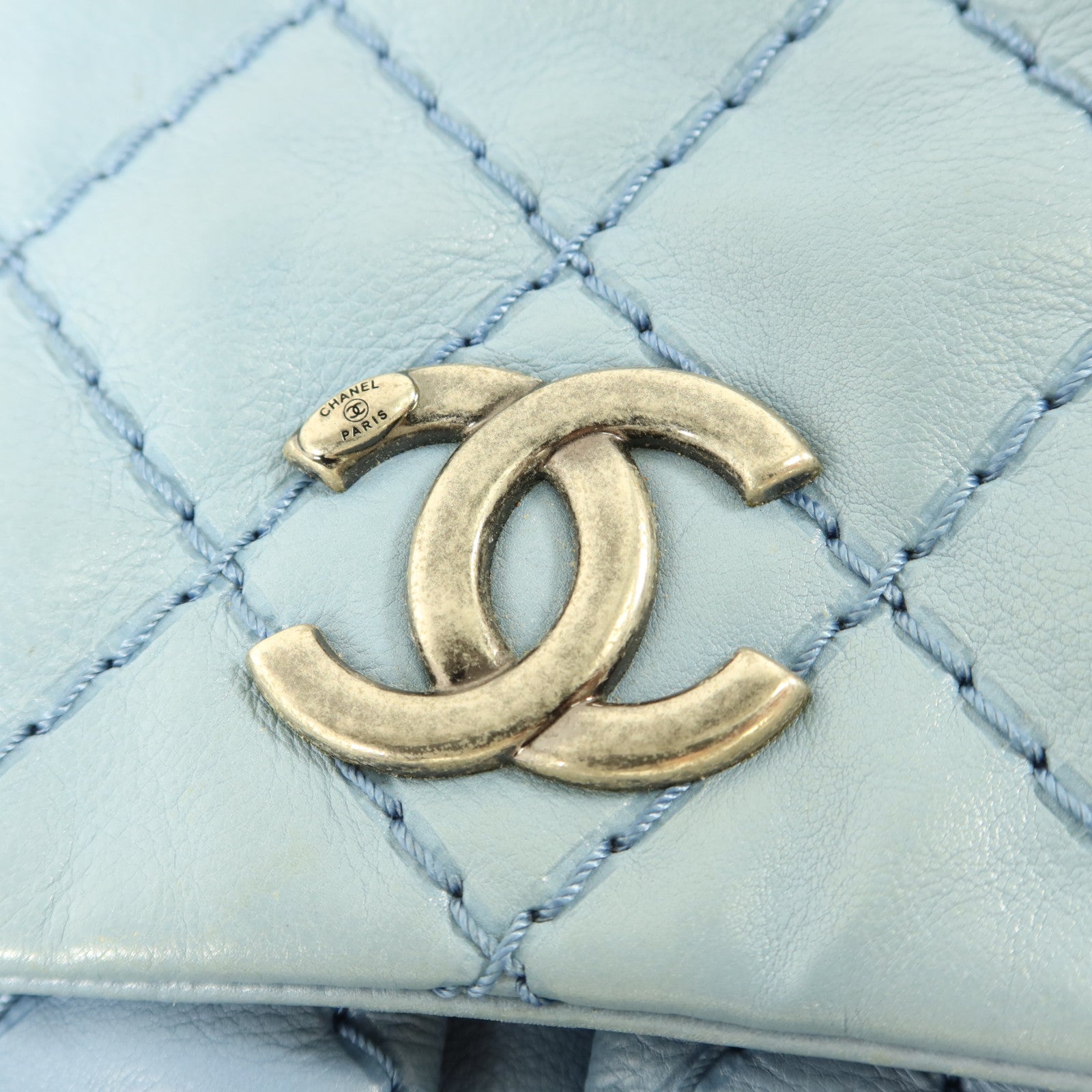CHANEL 牛皮皮革Matelasse Chain Shoulder銀扣肩背袋