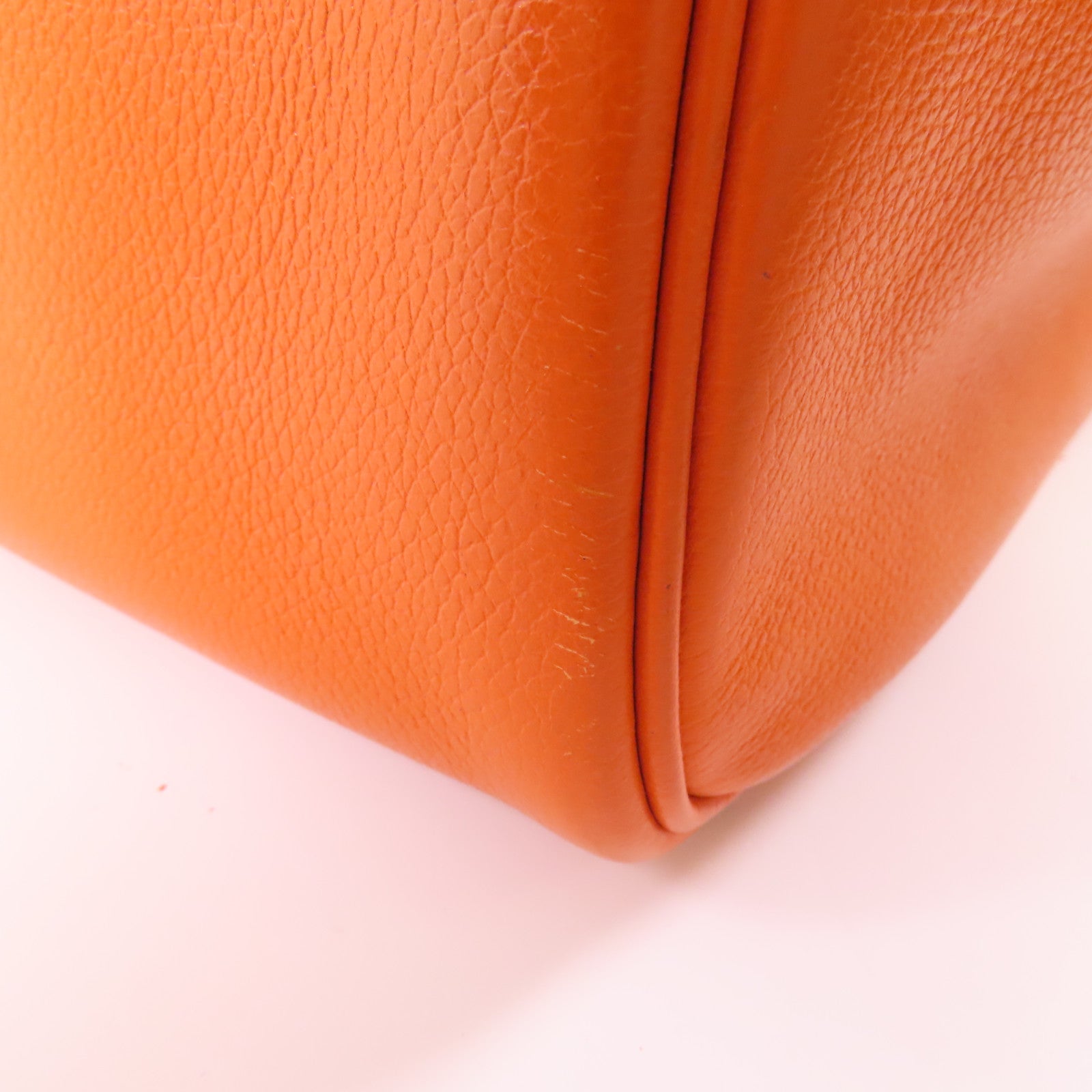 HERMES Evercolor皮革Lindy 30銀扣手挽肩背兩用袋93 Orange