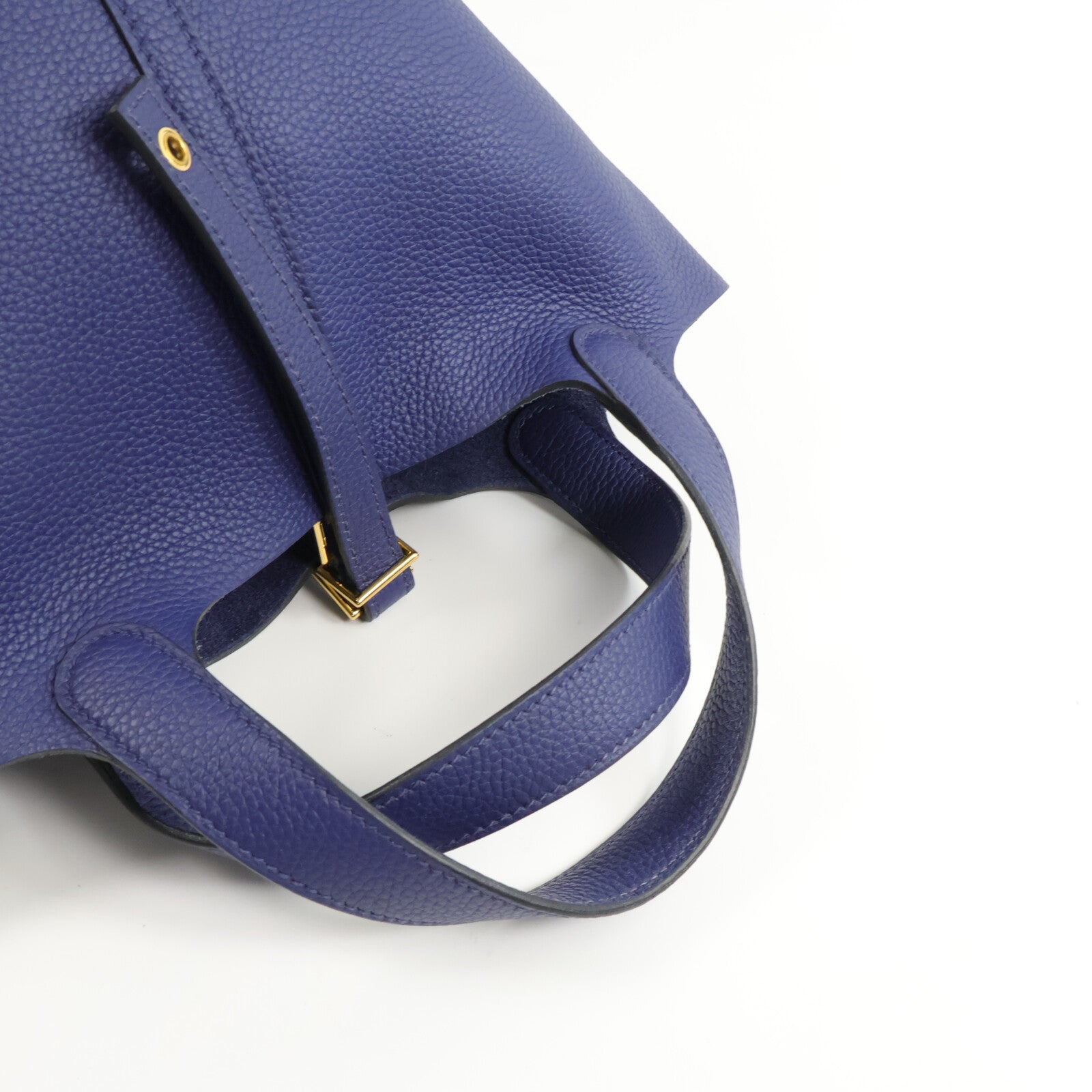 HERMES Clemence皮革Picotin MM手挽袋Bleu Saphir