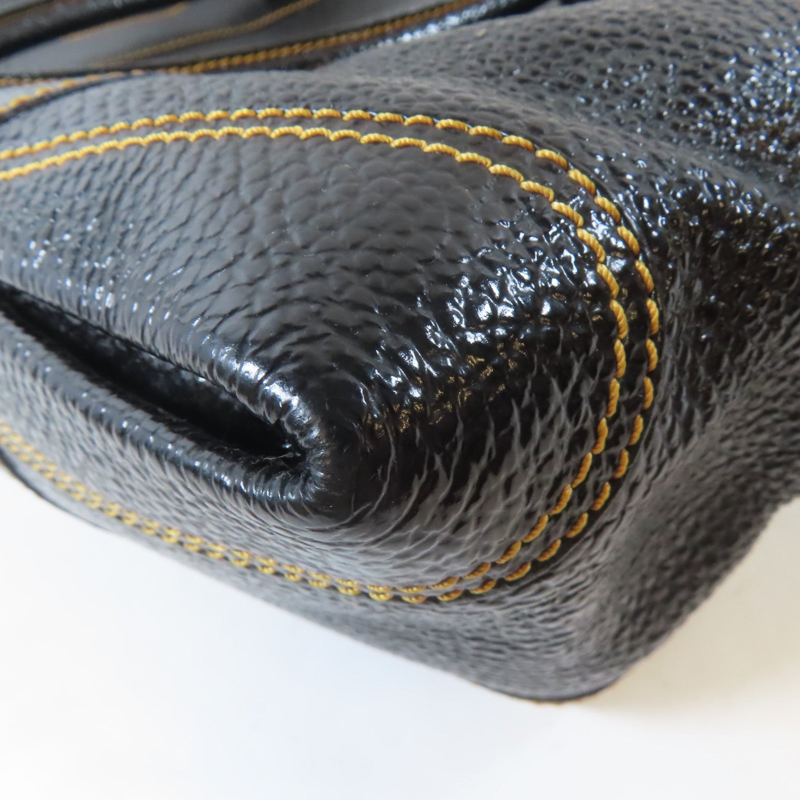 FENDI 【激減優惠】皮革Shoulder Bag銀扣肩背袋黑色