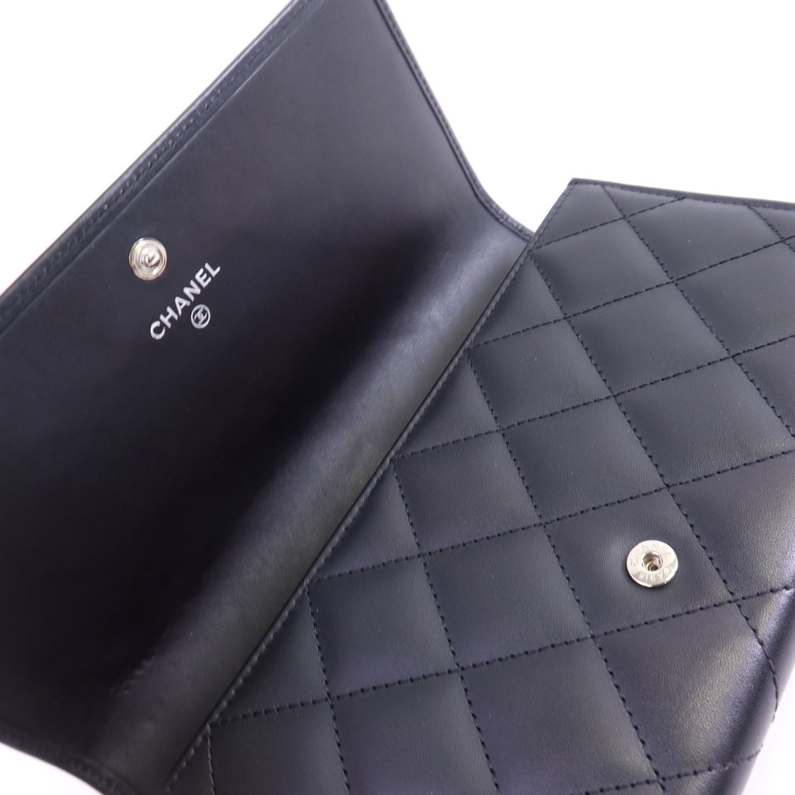 CHANEL 牛皮皮革Cambon Long Wallet銀扣長錢包