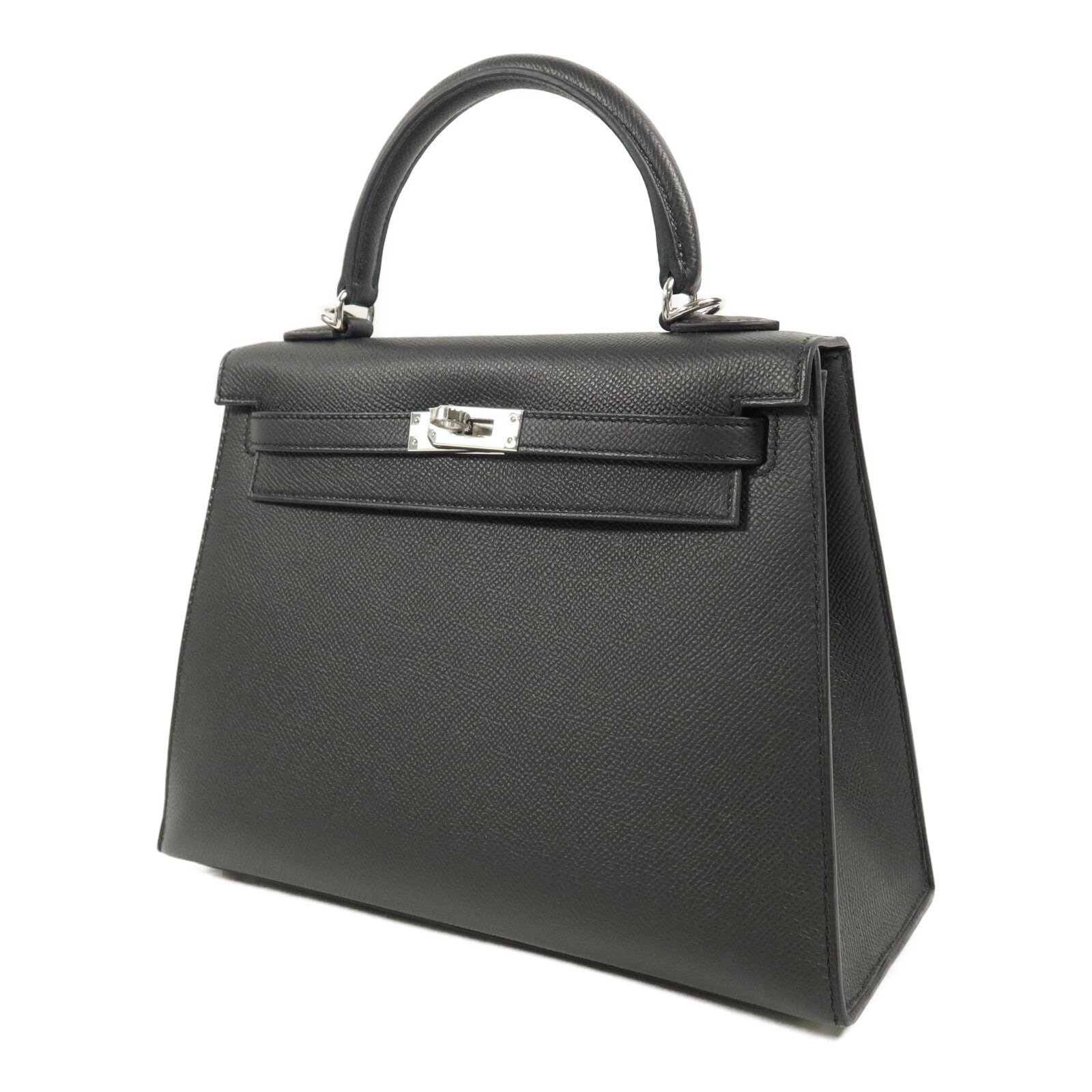 HERMES Epsom皮革Kelly 25手挽肩背兩用袋Noir