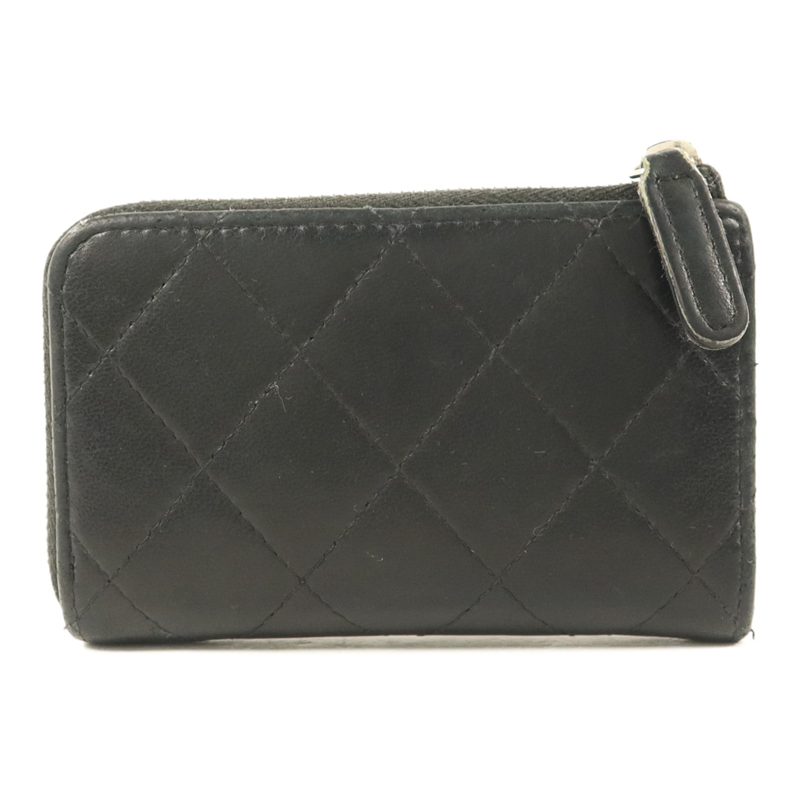 CHANEL 羊皮皮革Key Coin Purse銀扣鎖匙包