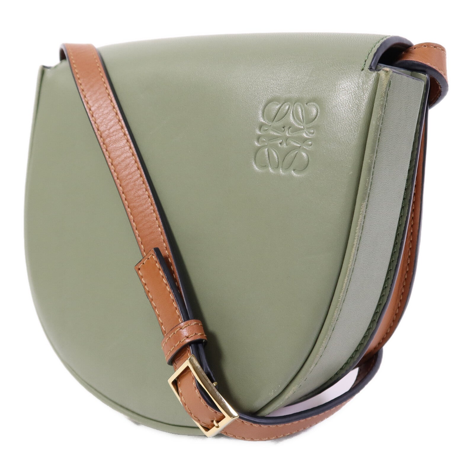 LOEWE 牛皮皮革Heel Duo Bag金扣肩背袋