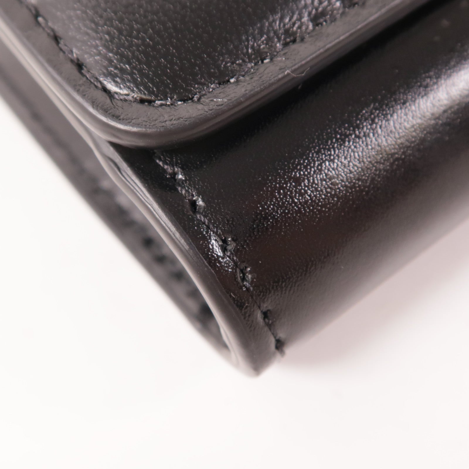 SELECTION SHW Slash Shoulder Clutch Bag 554183 Calfskin Leather Black