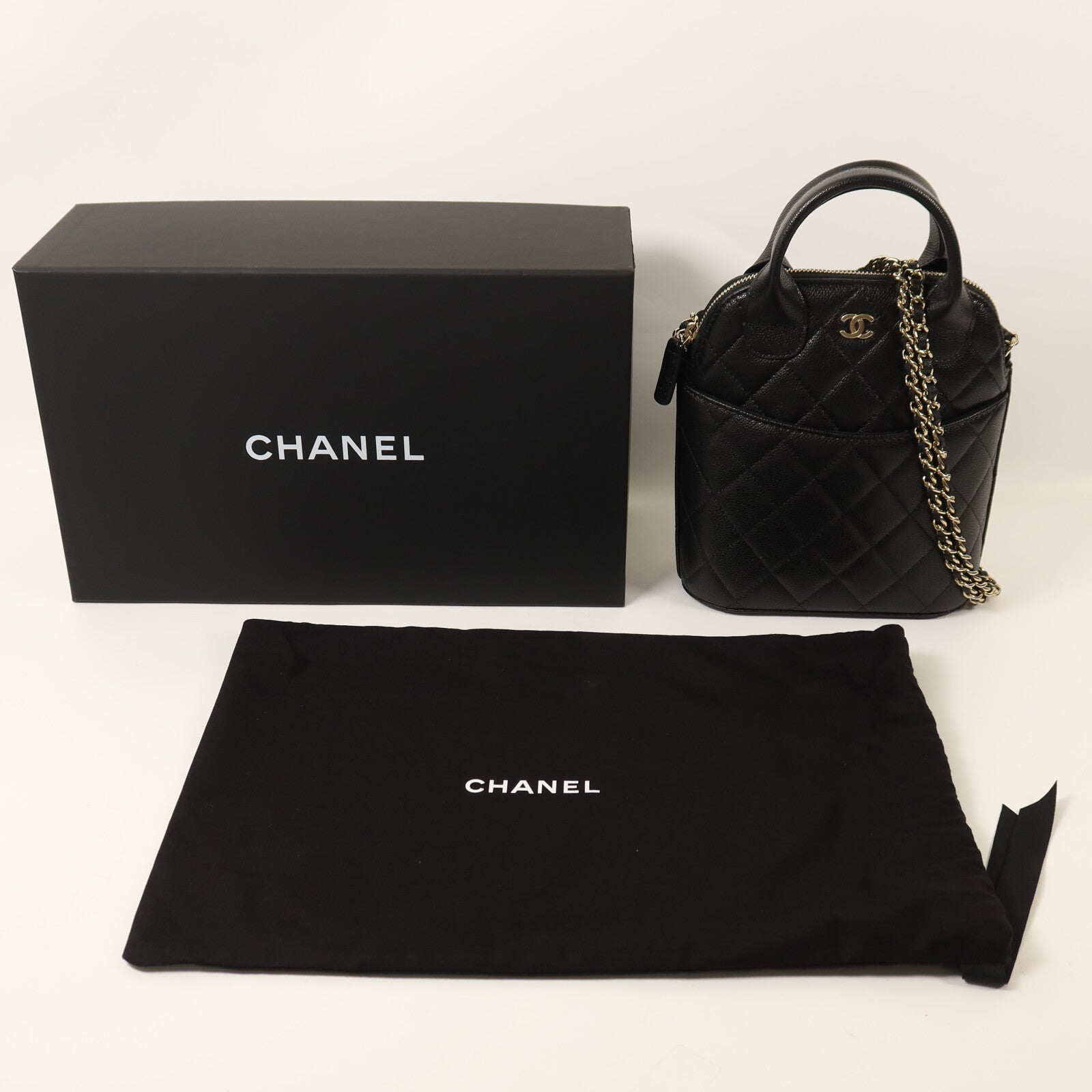 CHANEL 牛皮皮革Chain Shoulder鏈帶手挽肩背兩用袋