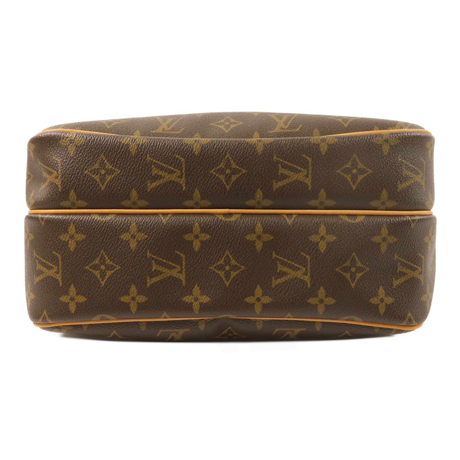 LOUIS VUITTON Monogram Reporter PM金扣肩背袋棕色