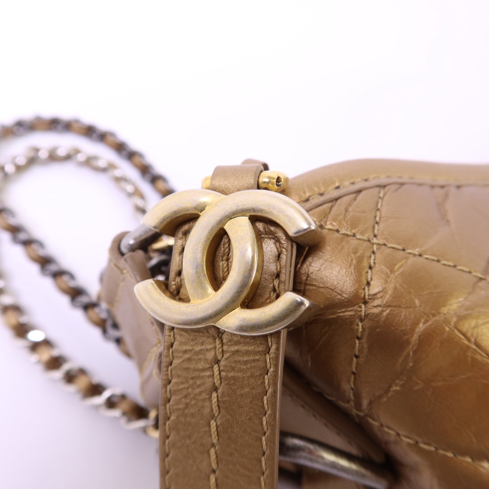 CHANEL 【激減優惠】牛皮皮革Gabrielle Large鏈帶肩背袋