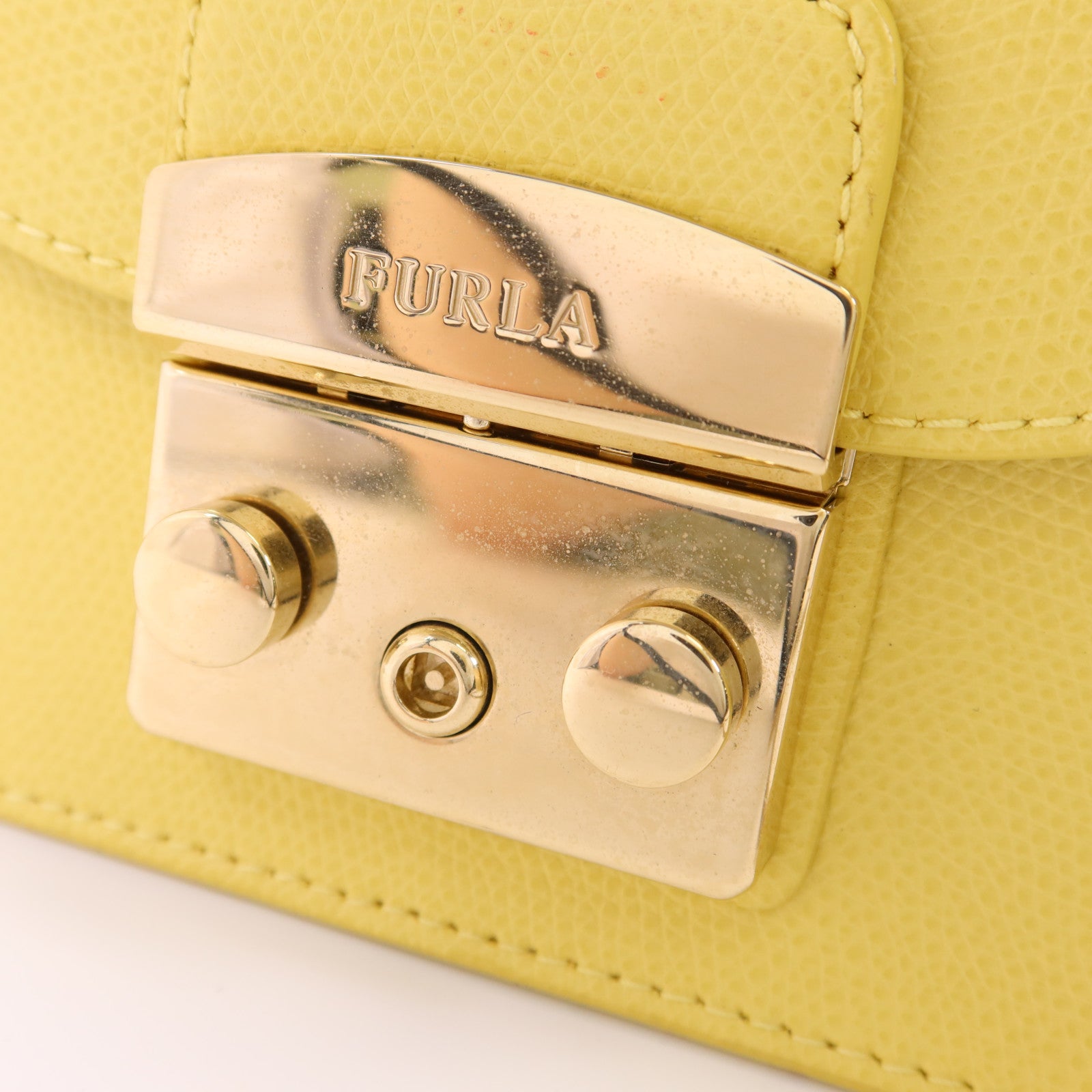 Furla 牛皮皮革Chain Shoulder Bag金扣鏈帶肩背袋