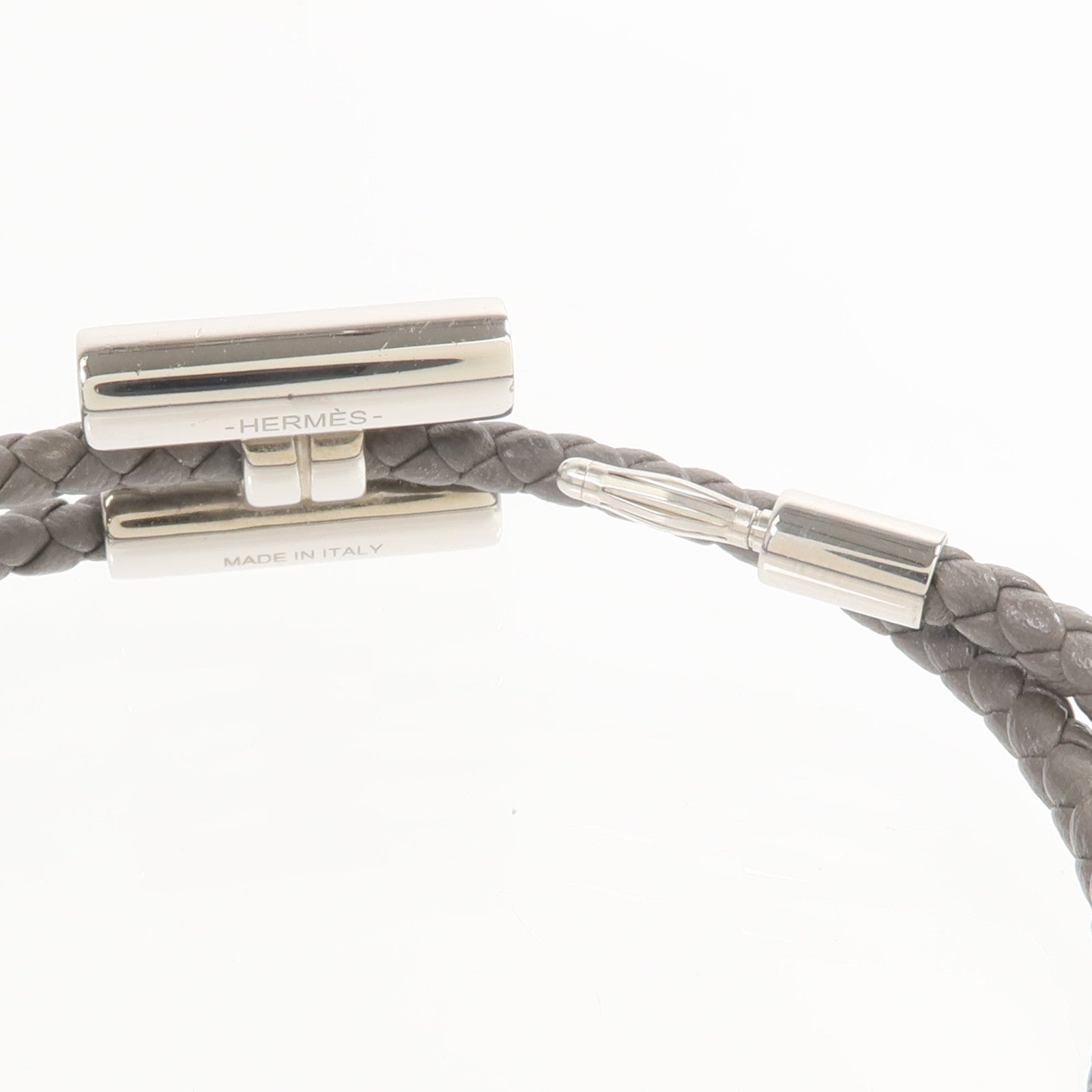 HERMES Swift皮革Tournis Tresse Bracelet手帶