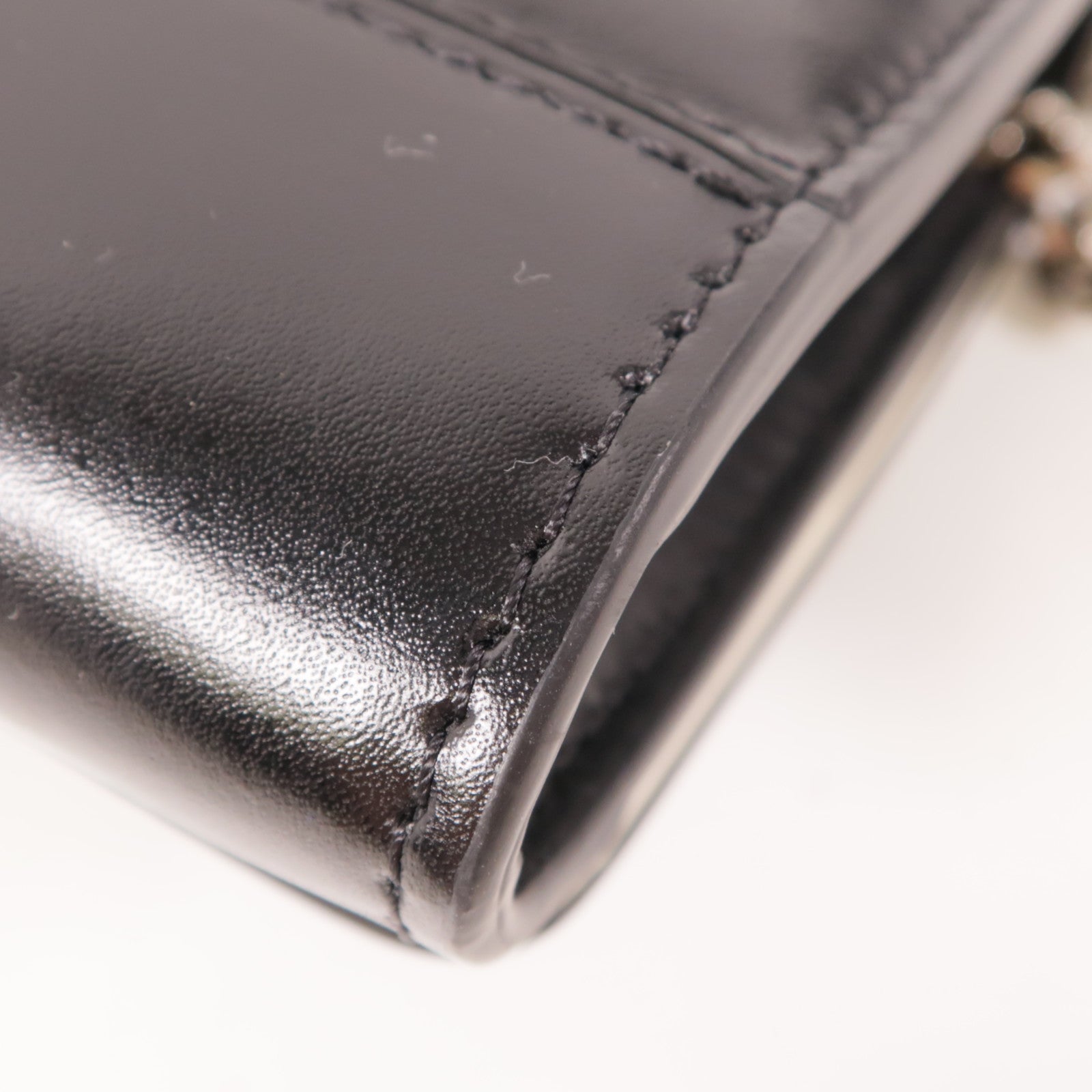 SELECTION SHW Slash Shoulder Clutch Bag 554183 Calfskin Leather Black
