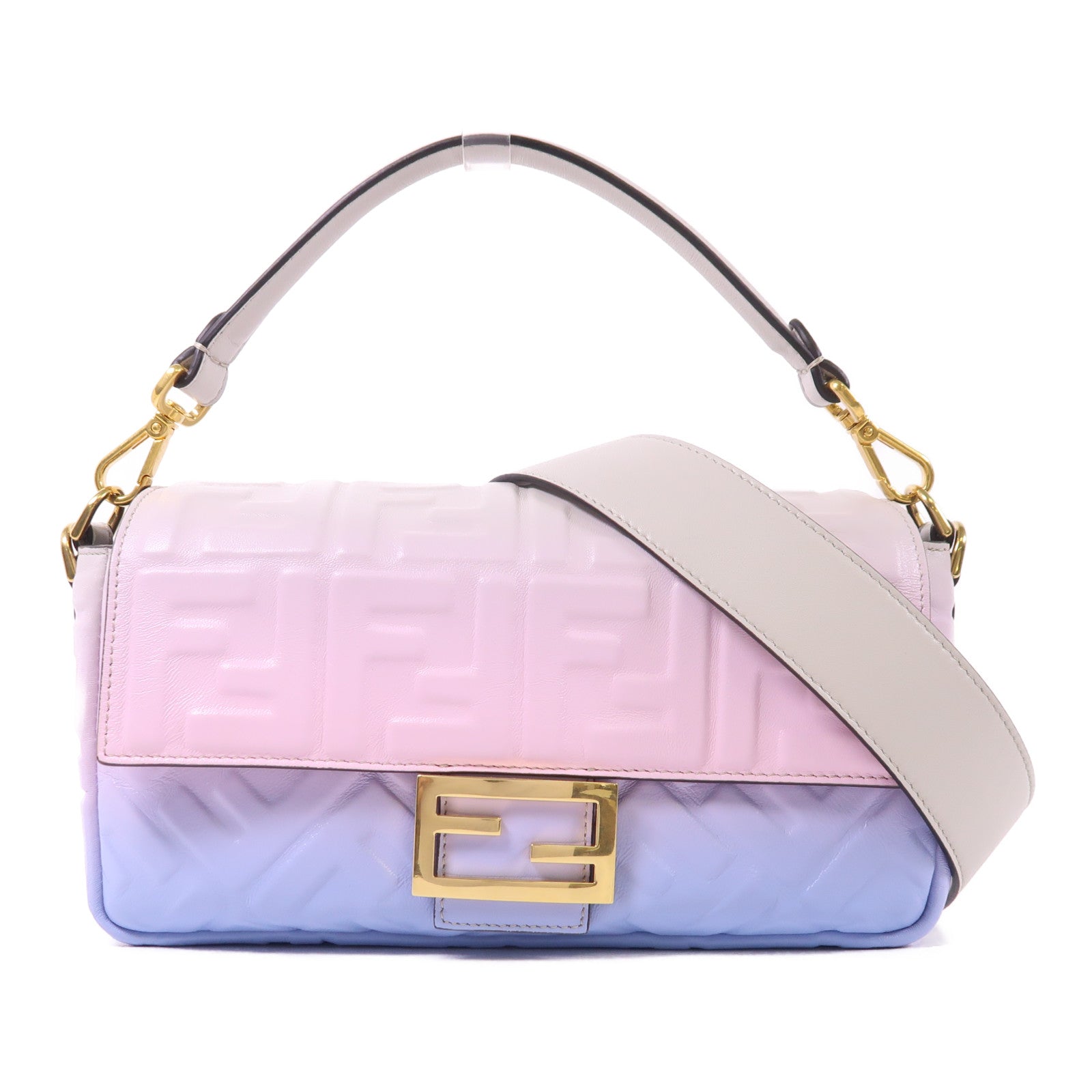 FENDI 牛皮皮革Baguette金扣手挽肩背兩用袋