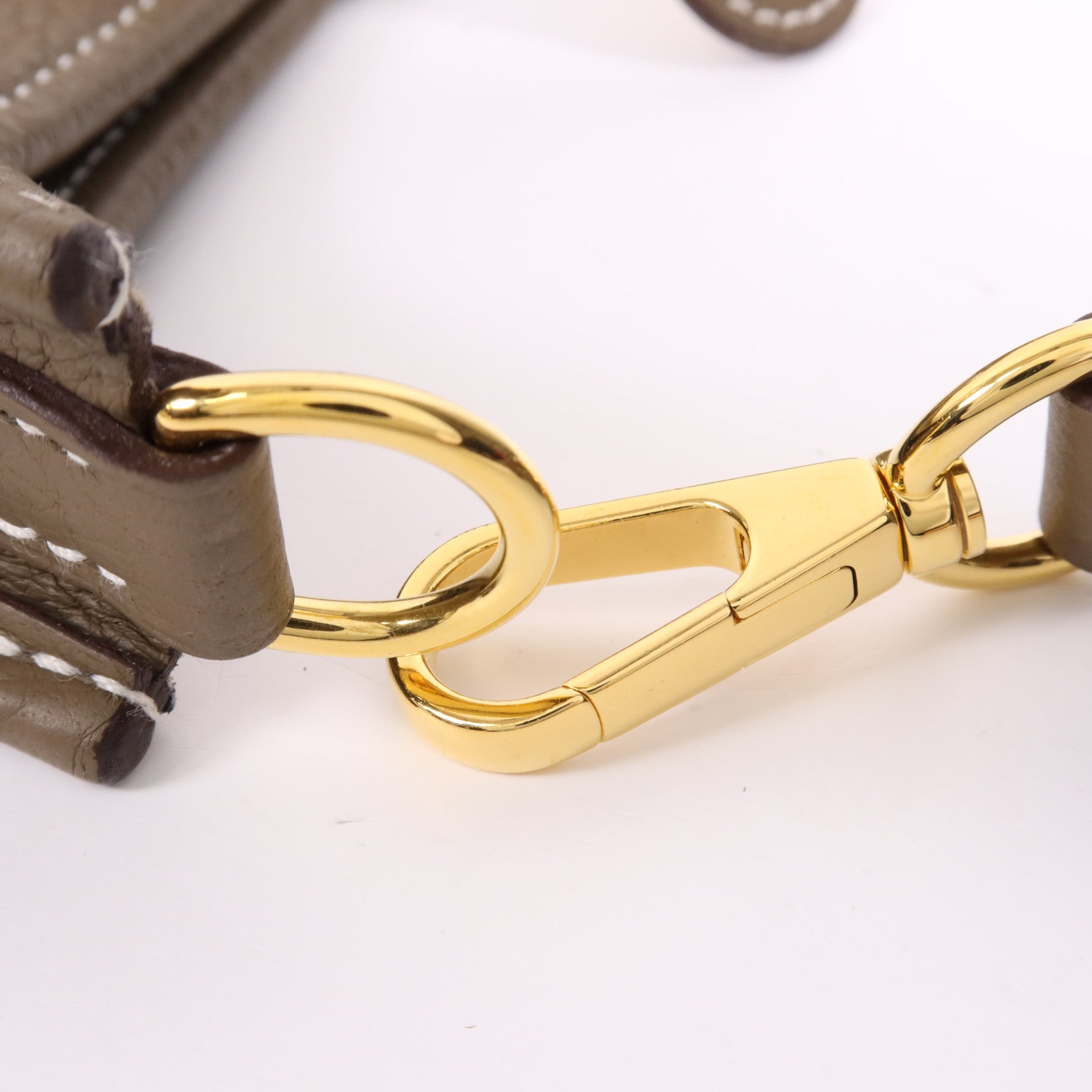 HERMES Clemence皮革Evelyne TPM金扣肩背袋Etoupe