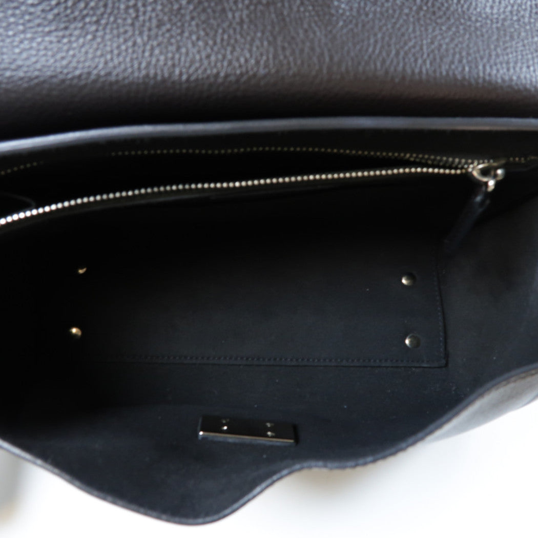 GIVENCHY 【激減優惠】牛皮皮革2 Way Shoulder Bag銀扣手挽肩背兩用袋黑色