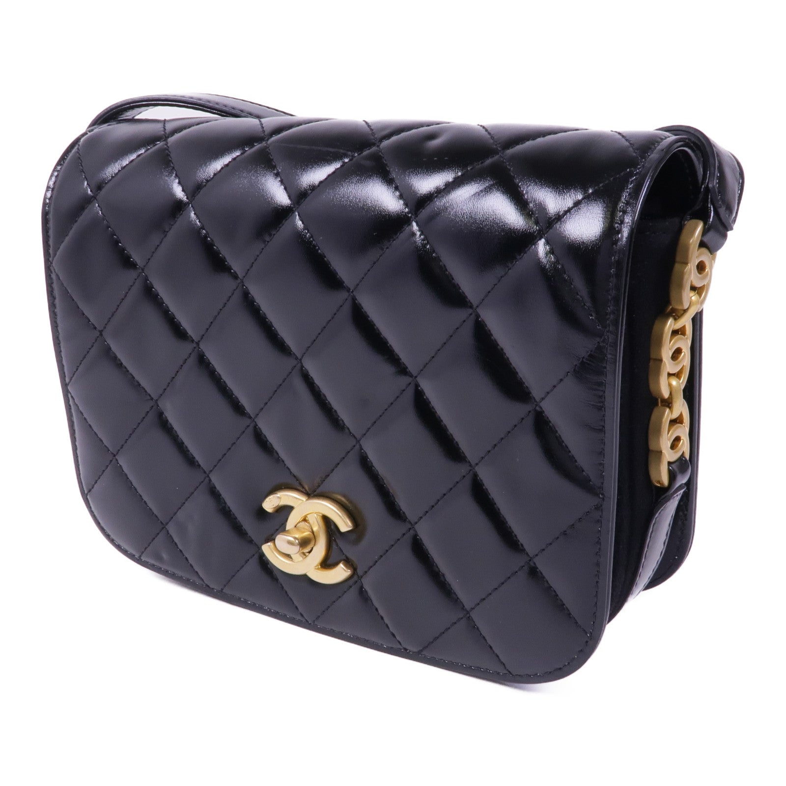 CHANEL 皮革Shoulder Bag金扣肩背袋