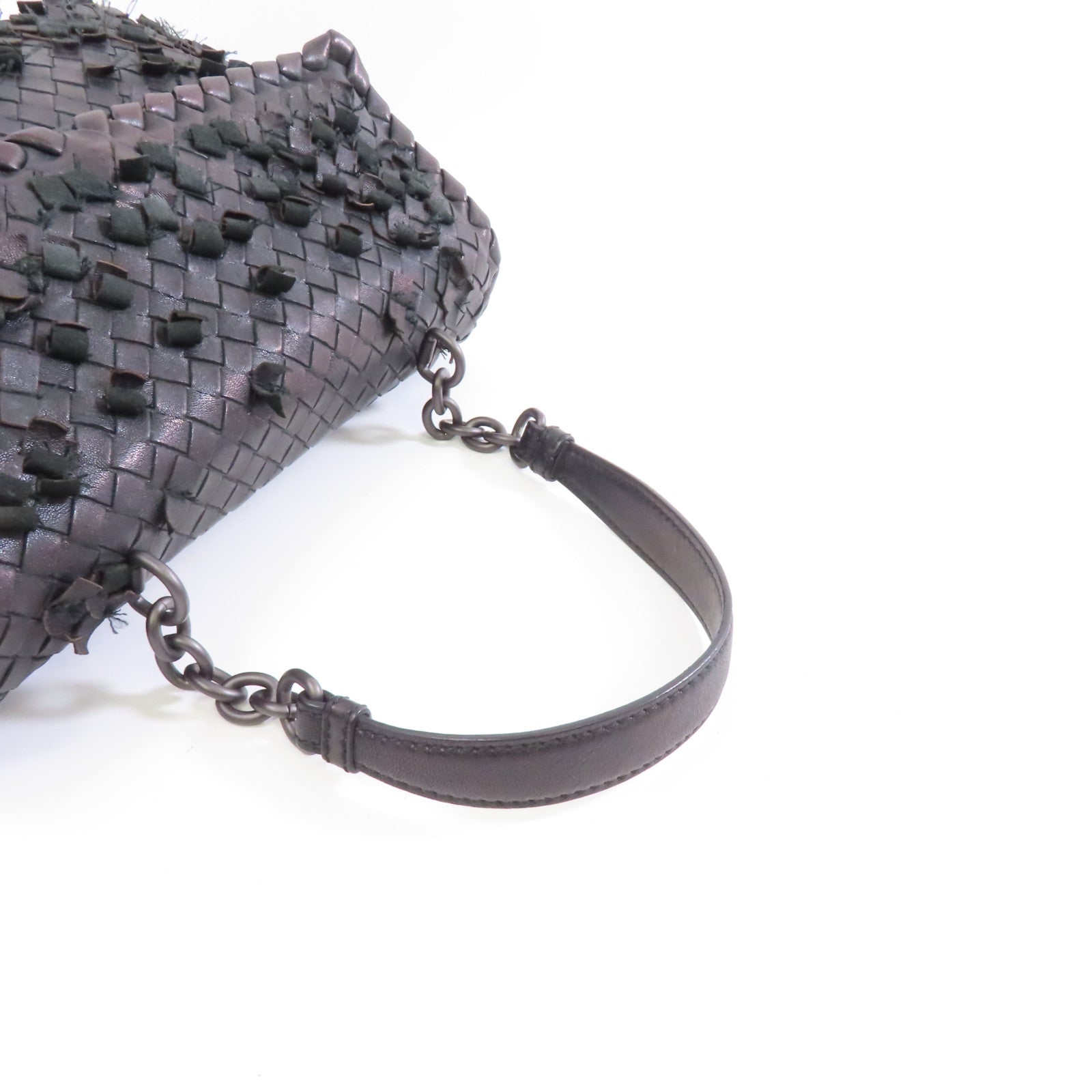 BOTTEGA VENETA 織紋皮革Shoulder Bag肩背袋金屬棕色