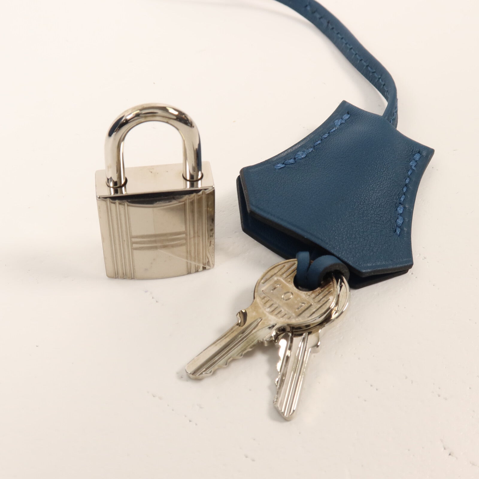HERMES Swift皮革Tool Box 20手挽肩背兩用袋Bleu Thalassa