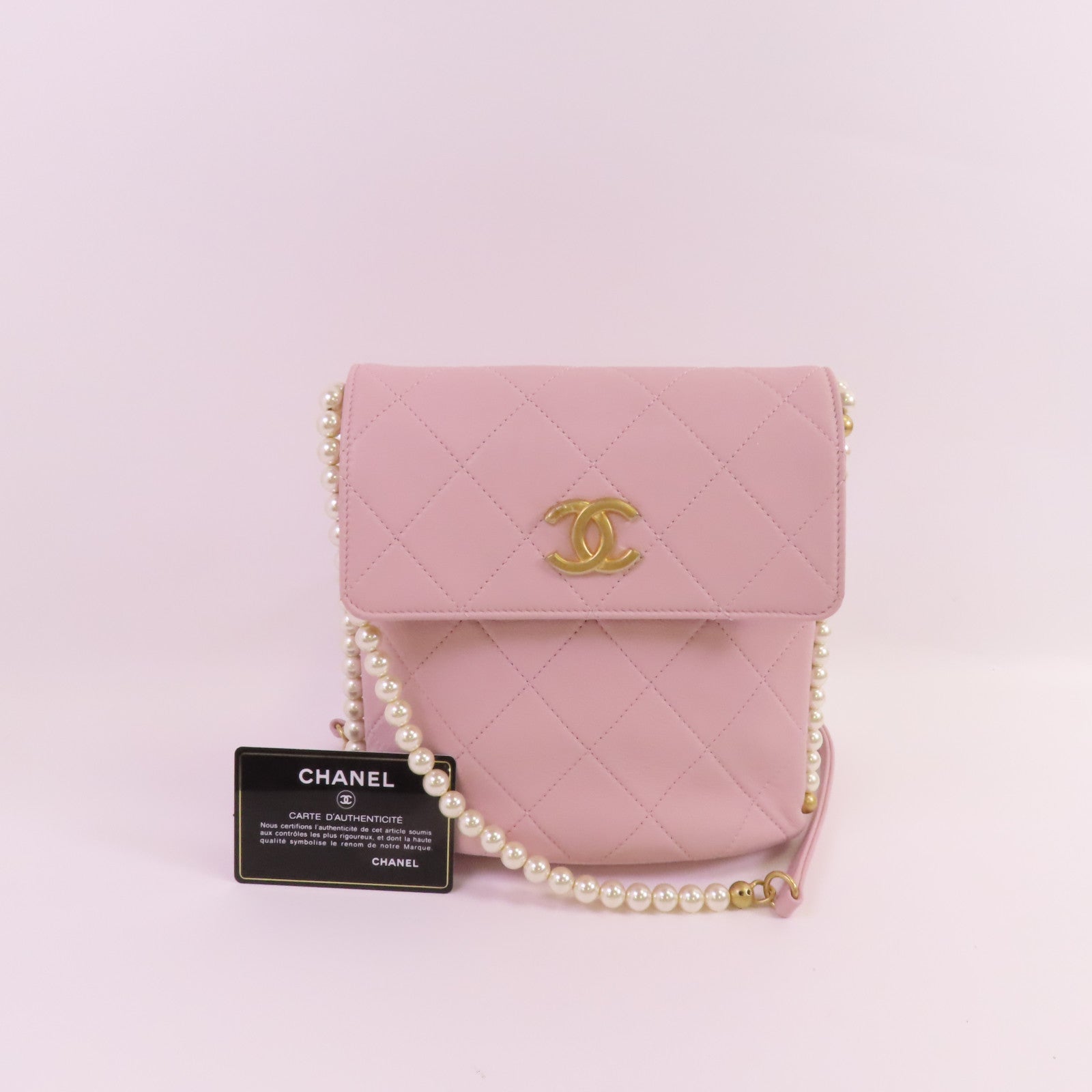 CHANEL 牛皮皮革Chain Shoulder金扣肩背袋