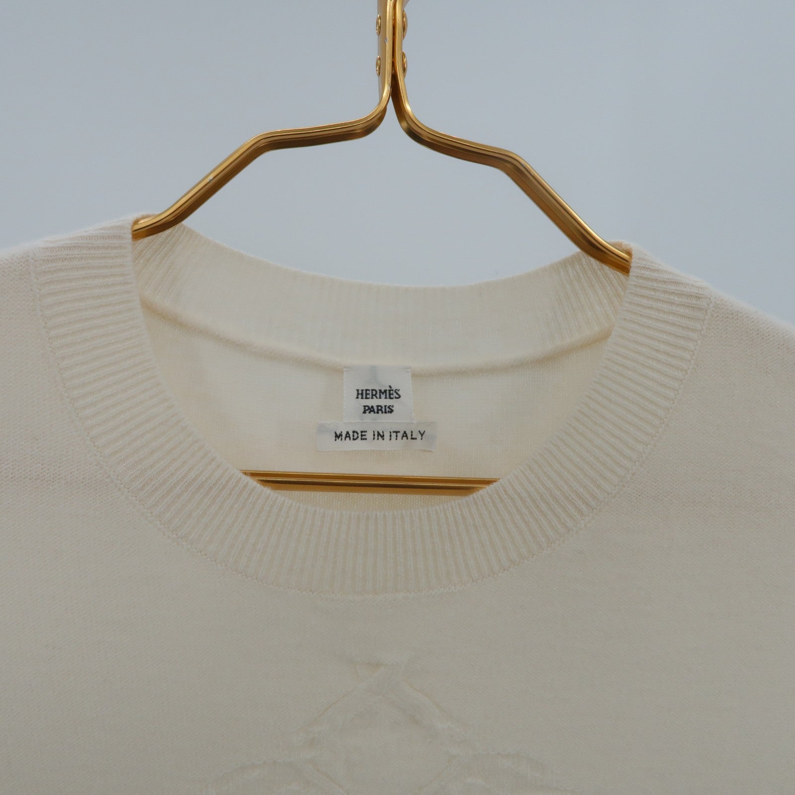 HERMES Laine Vierge/Cashmere Short Knit Sweater針織