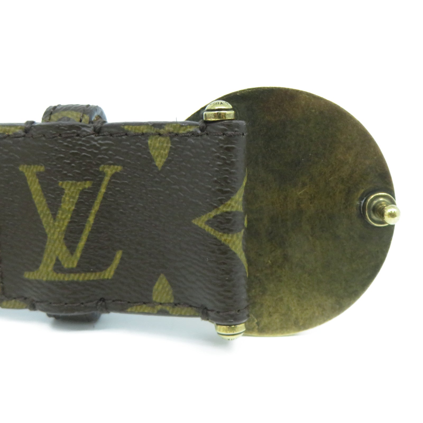 LOUIS VUITTON 【激減優惠】Monogram Belt金扣皮帶啡色