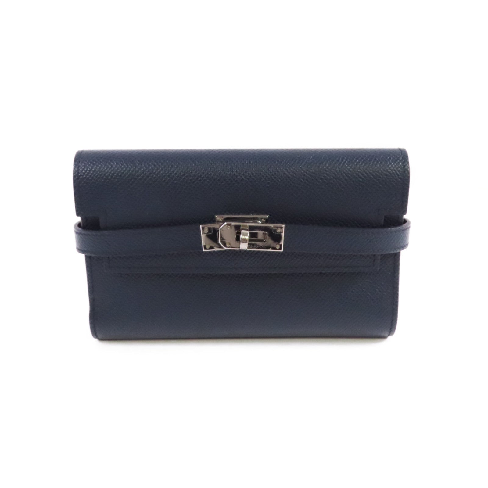 HERMES Epsom皮革Kelly Short Wallet銀扣短錢包