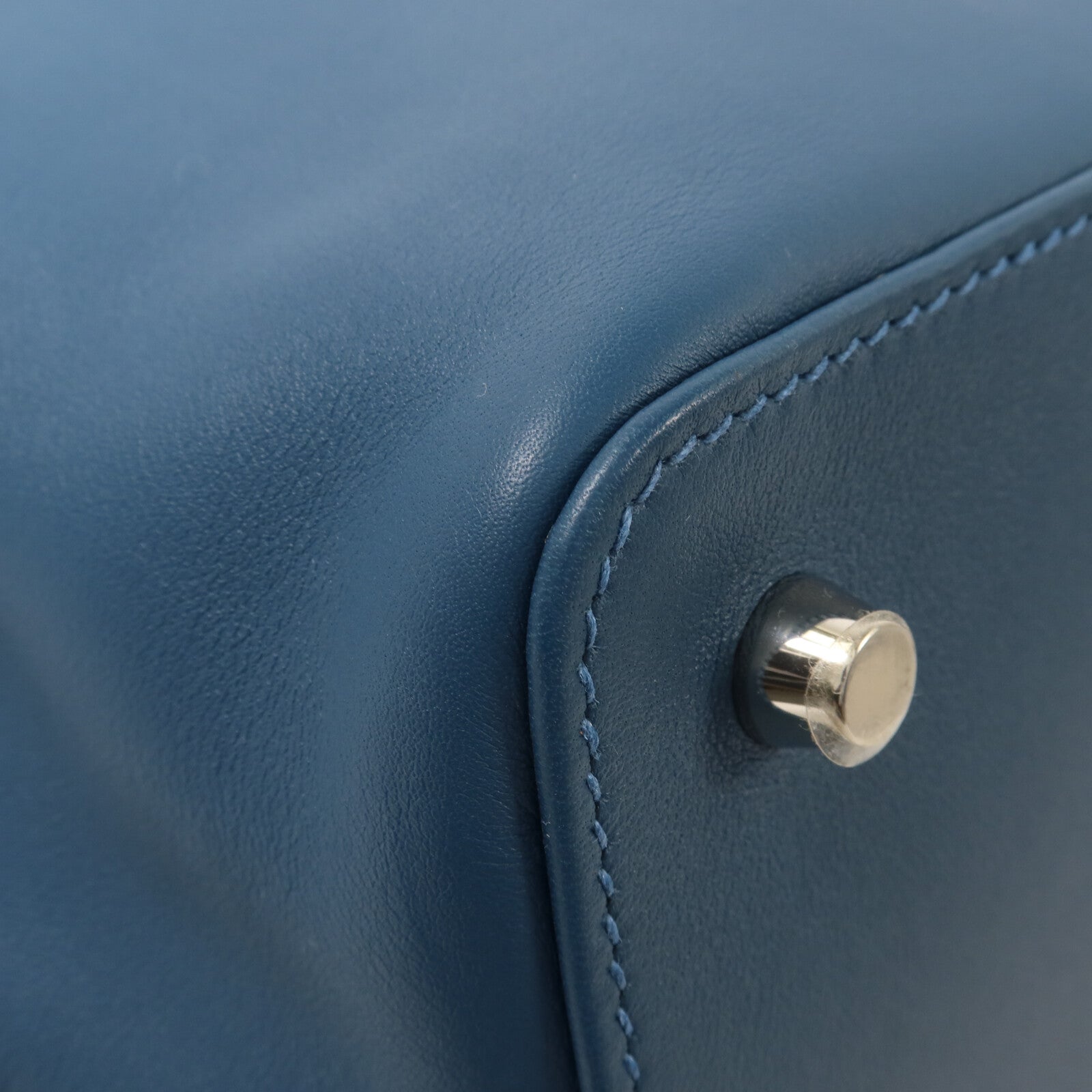 HERMES Swift皮革Tool Box 20手挽肩背兩用袋Bleu Thalassa