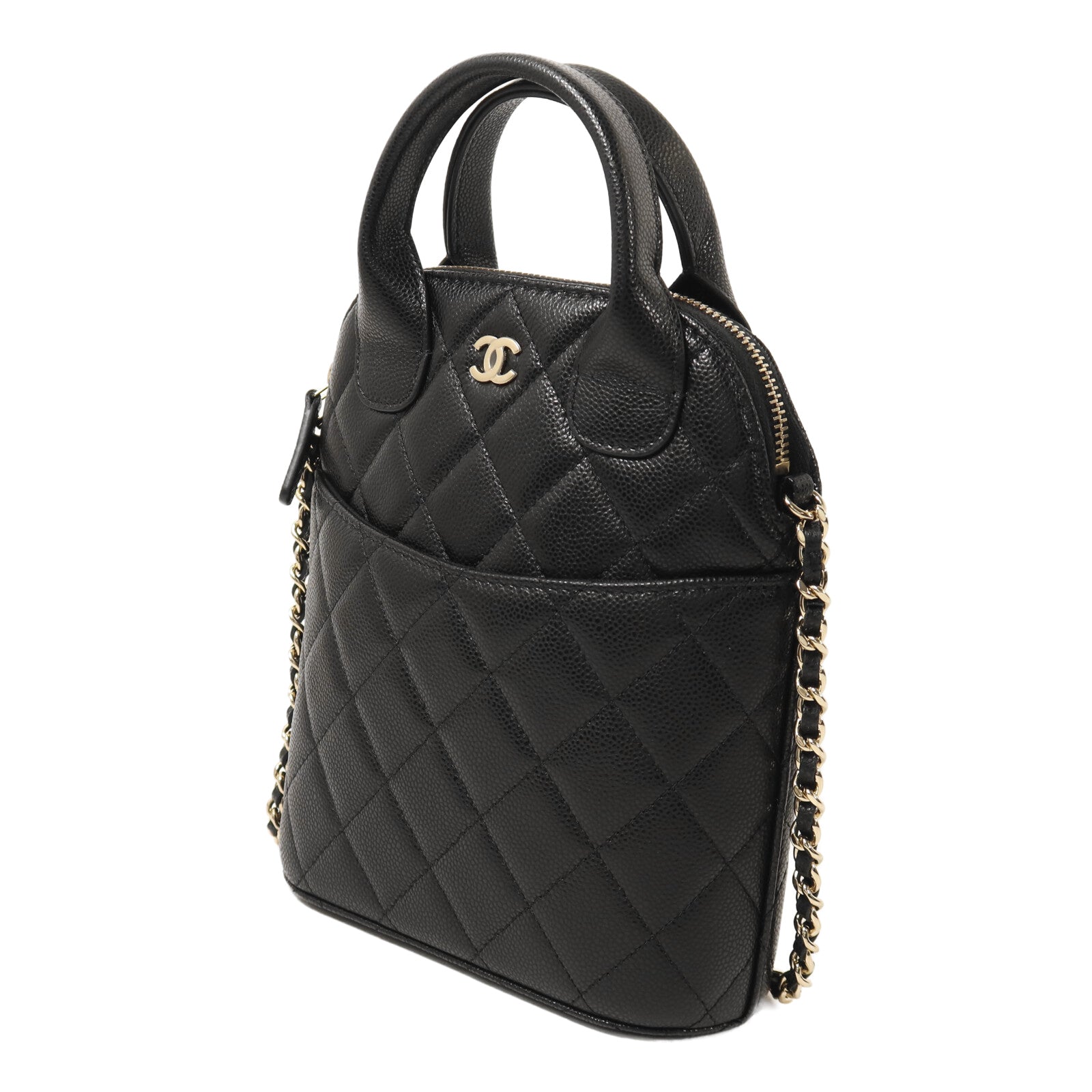 CHANEL 牛皮皮革Chain Shoulder鏈帶手挽肩背兩用袋