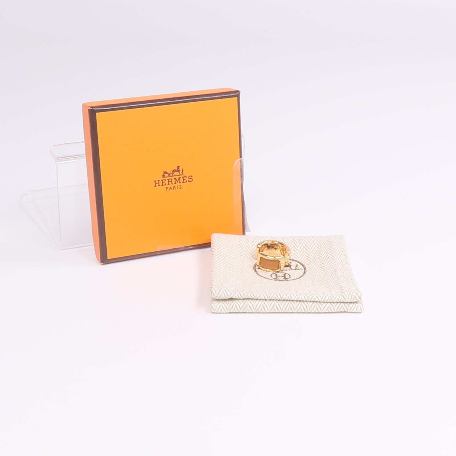 HERMES 金屬/Madame皮革 Olympe Ear Cuff耳夾Gold