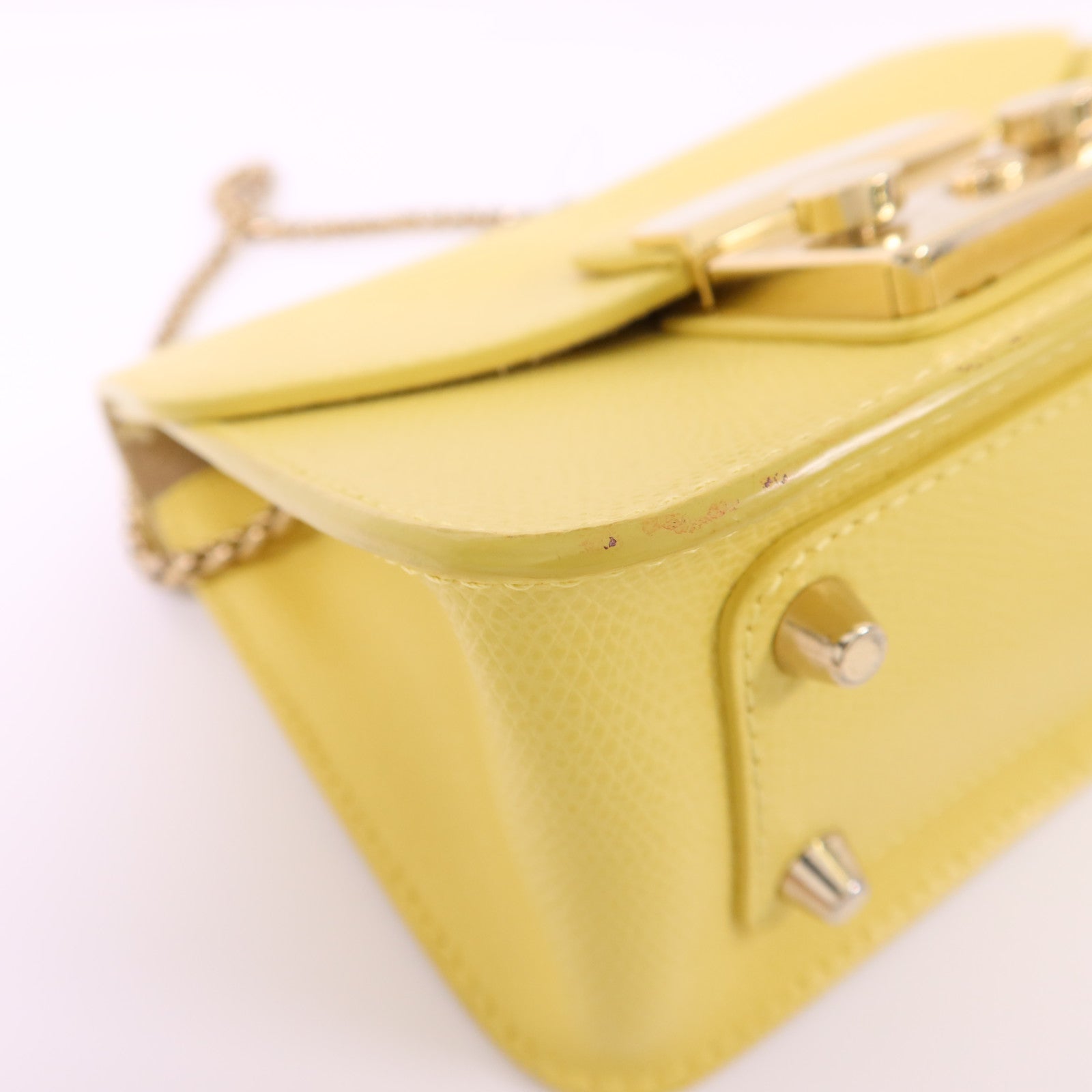 Furla 牛皮皮革Chain Shoulder Bag金扣鏈帶肩背袋