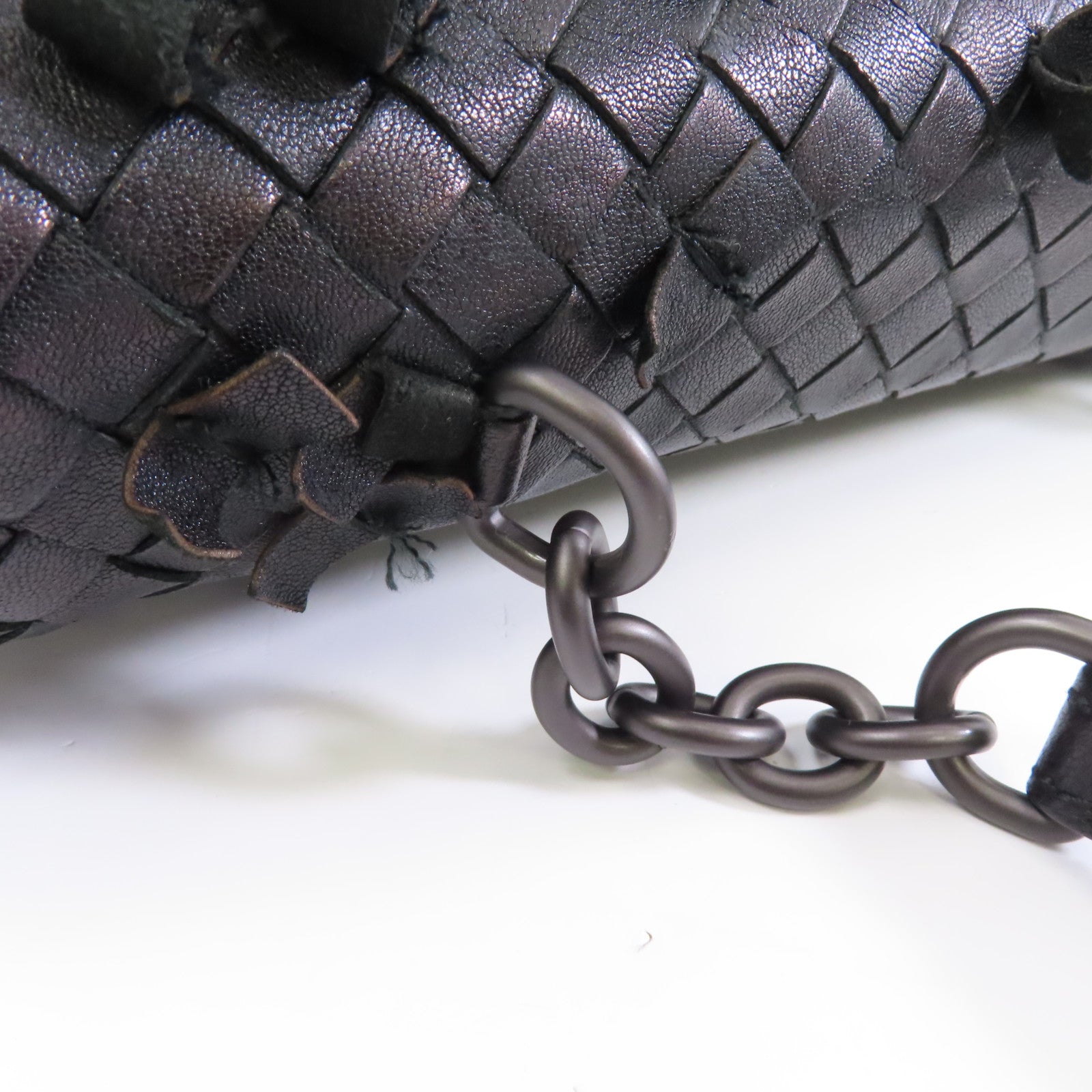 BOTTEGA VENETA 織紋皮革Shoulder Bag肩背袋金屬棕色