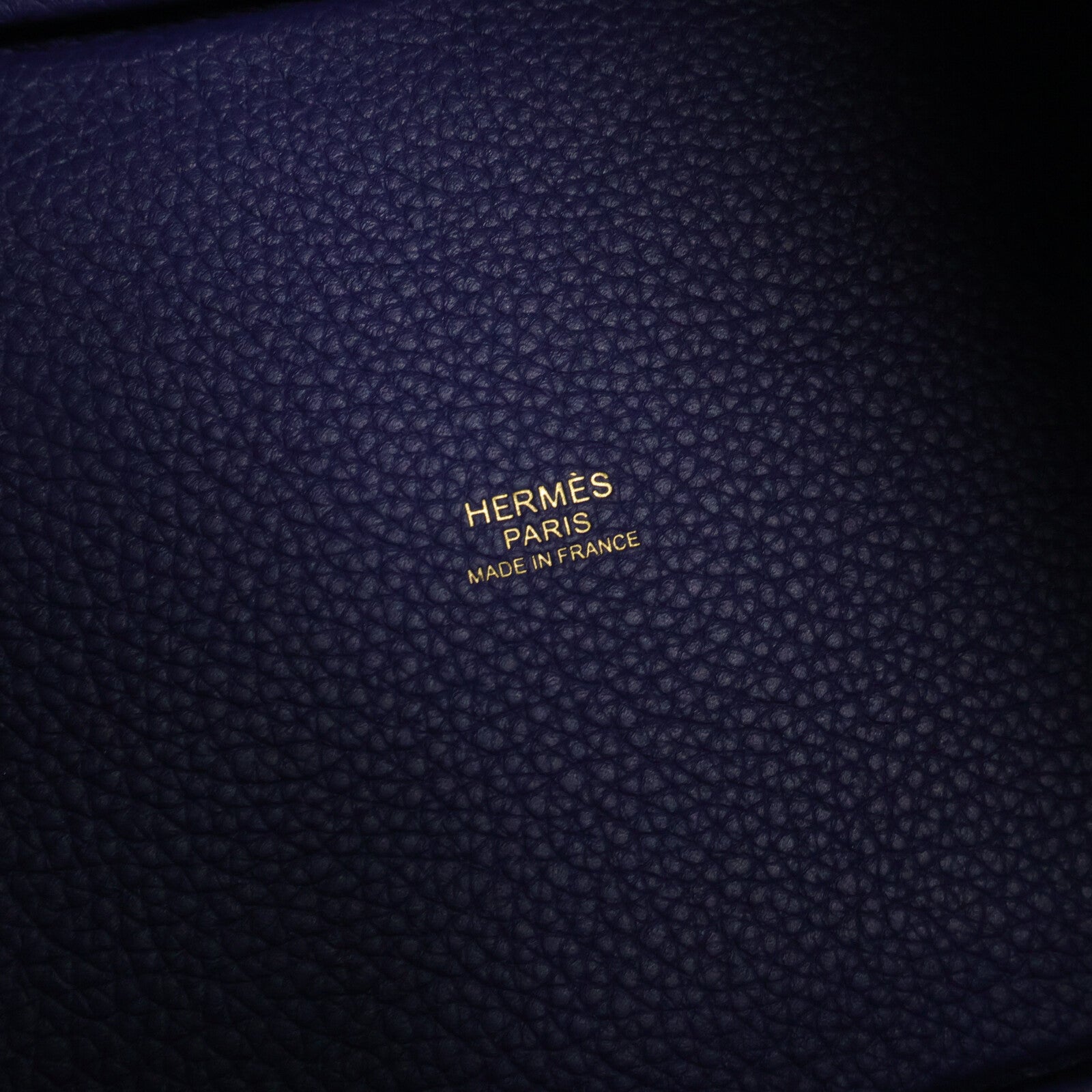 HERMES Clemence皮革Picotin MM手挽袋Bleu Saphir