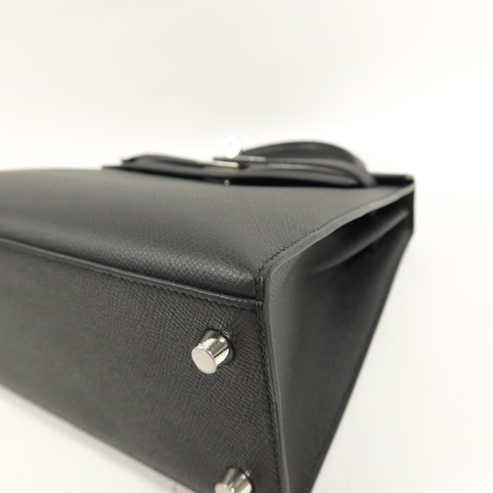 HERMES Epsom皮革Kelly 25手挽肩背兩用袋Noir