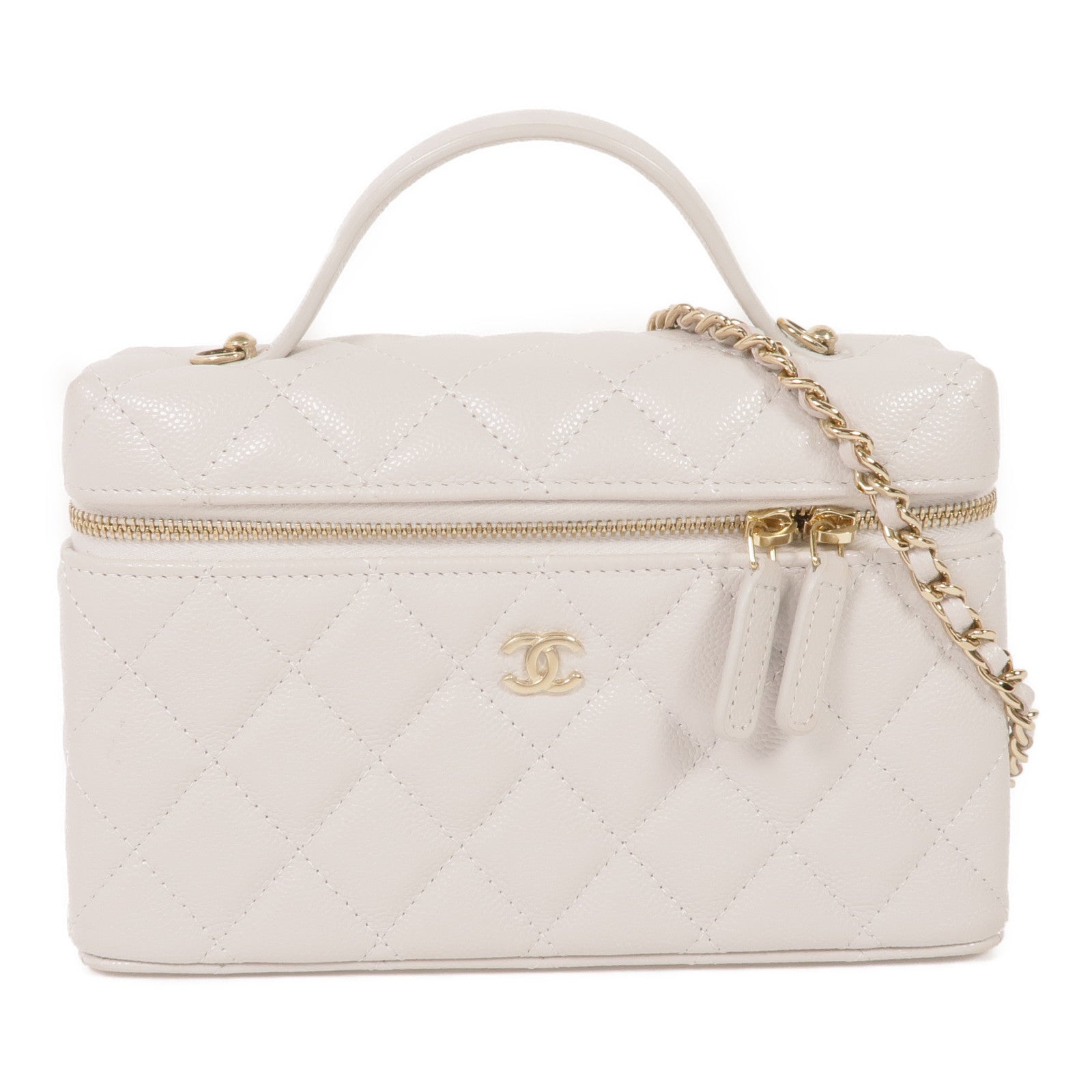 CHANEL 牛皮皮革25C Vanity Bag金扣手挽肩背兩用袋