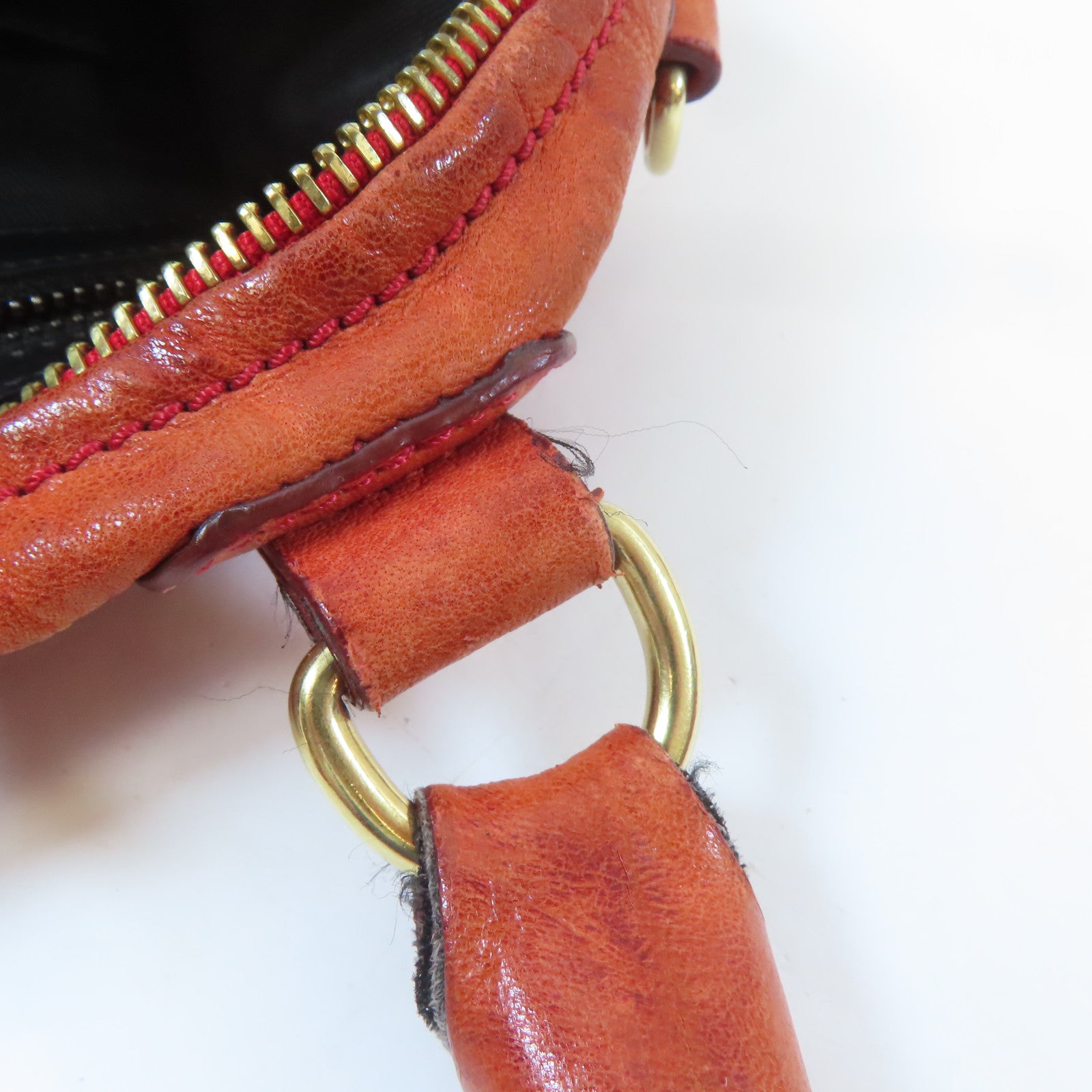 GIVENCHY 皮革Pandora Bag金扣手挽肩背兩用袋橙色
