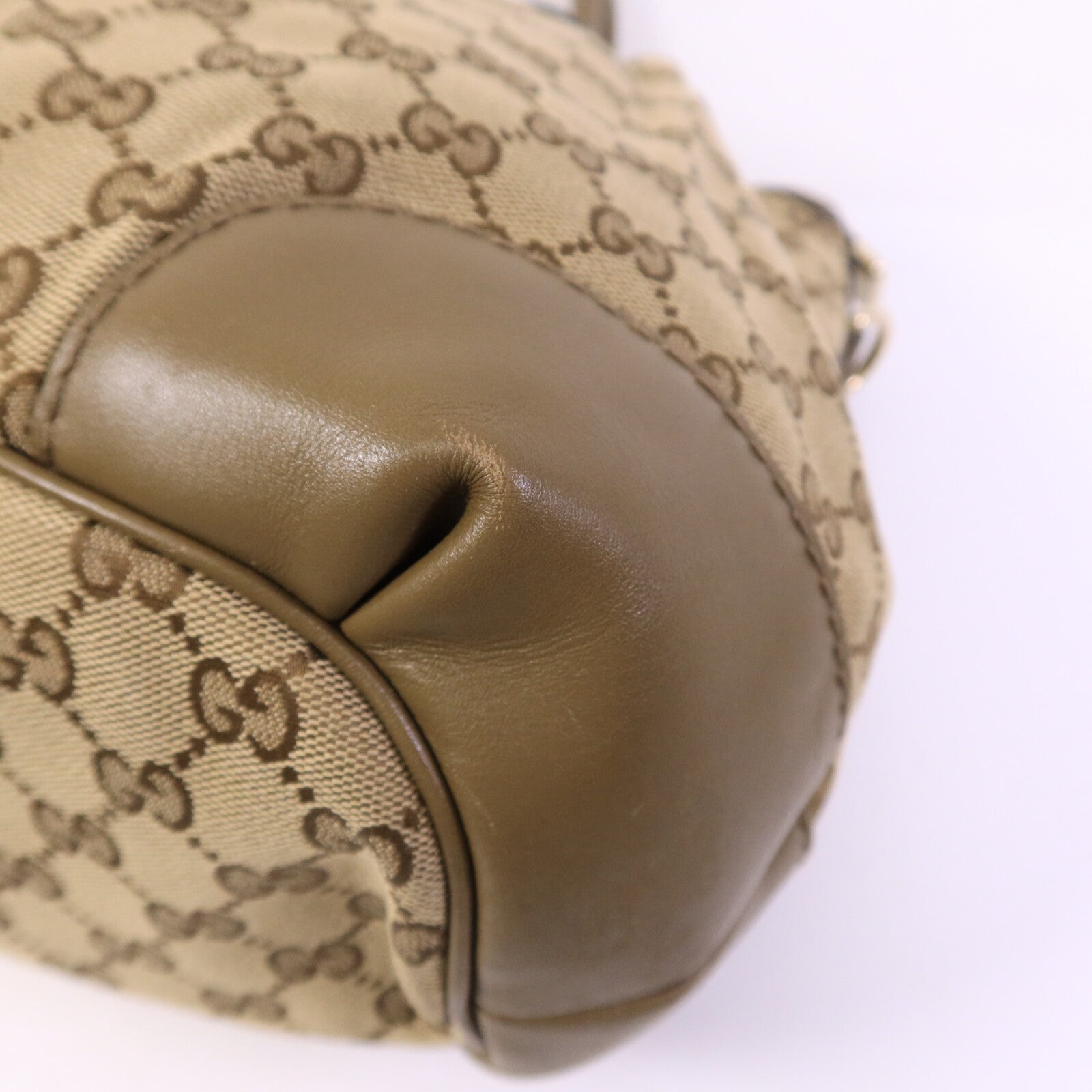 GUCCI 牛皮皮革/帆布2 Way Shoulder金扣手挽肩背兩用袋